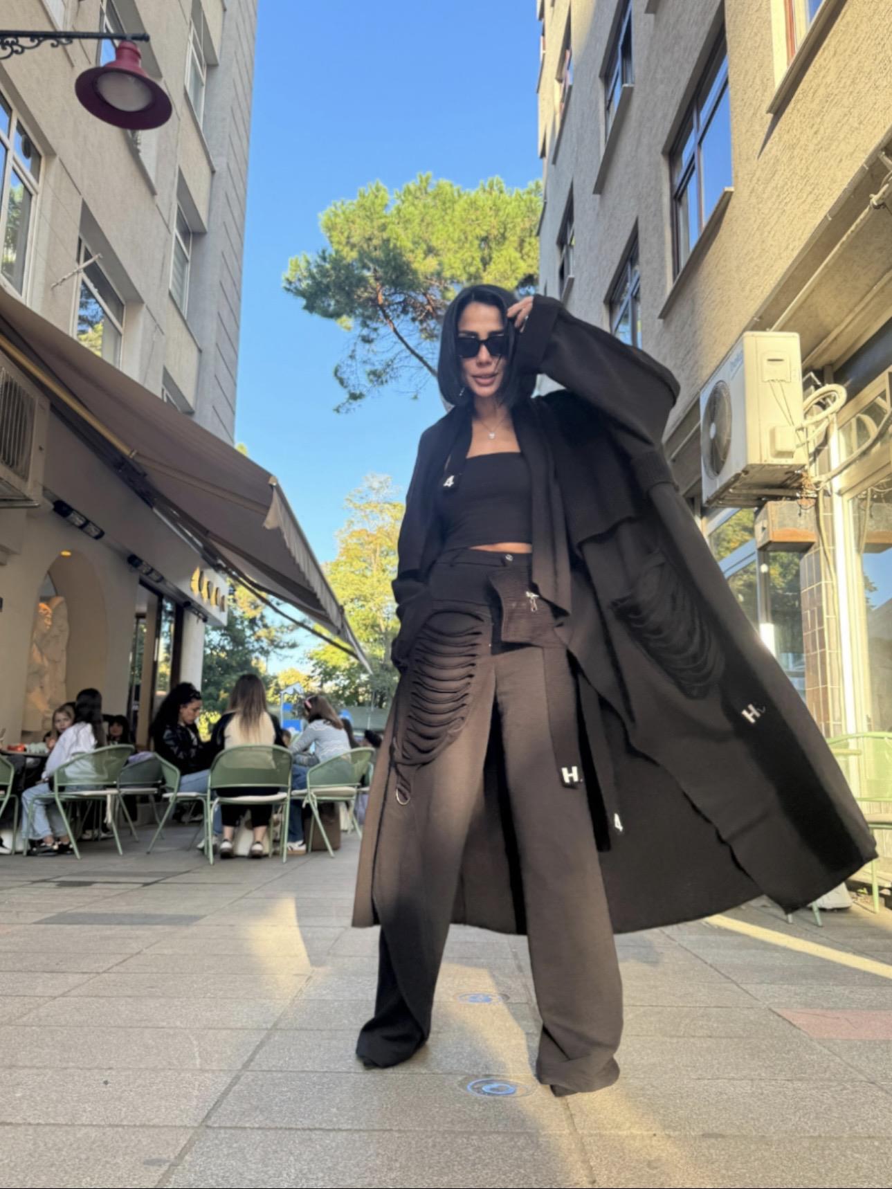 H4 Style Örme Trençkot