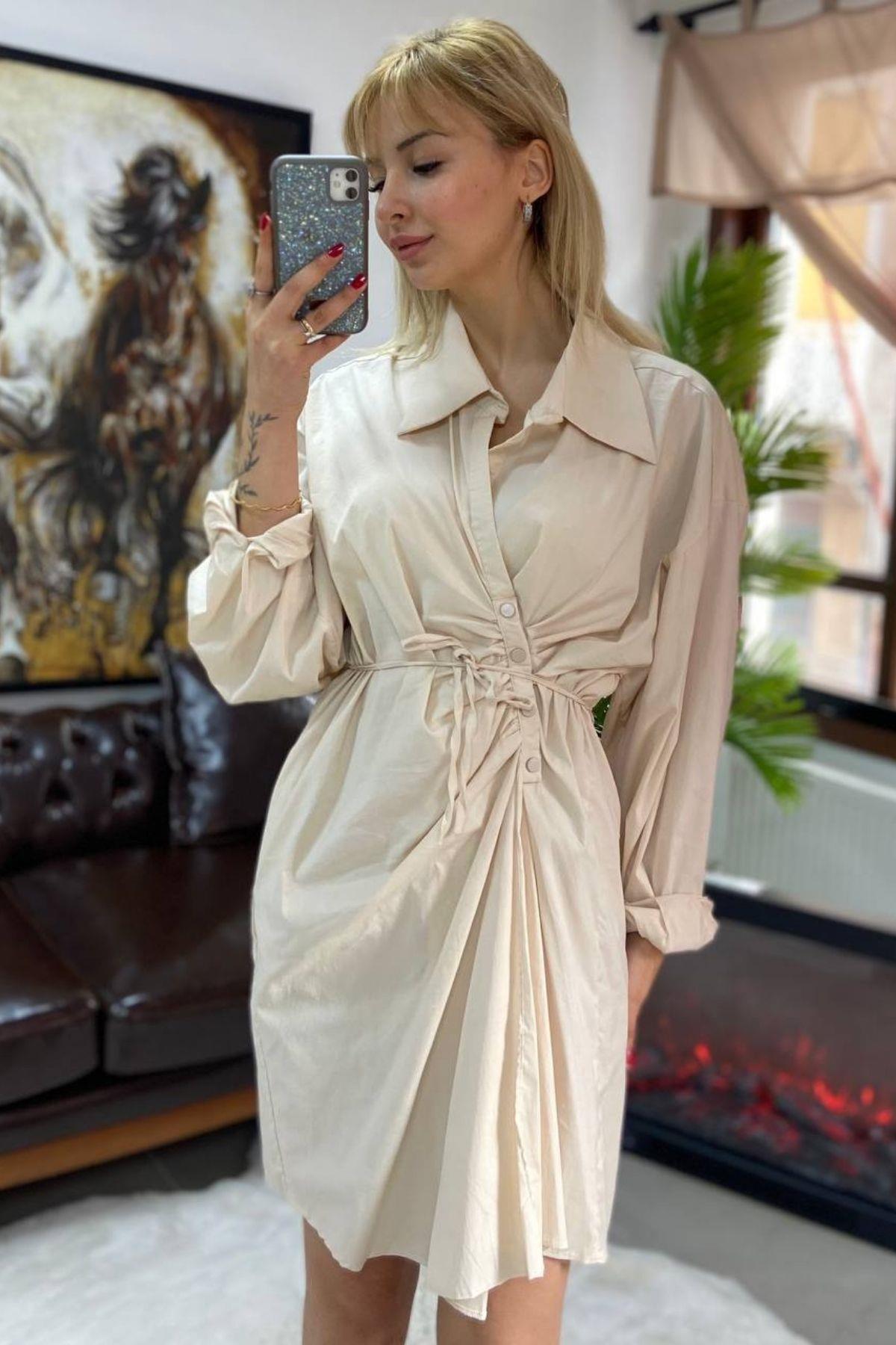 H4 Tasarım Drapeli Elbise