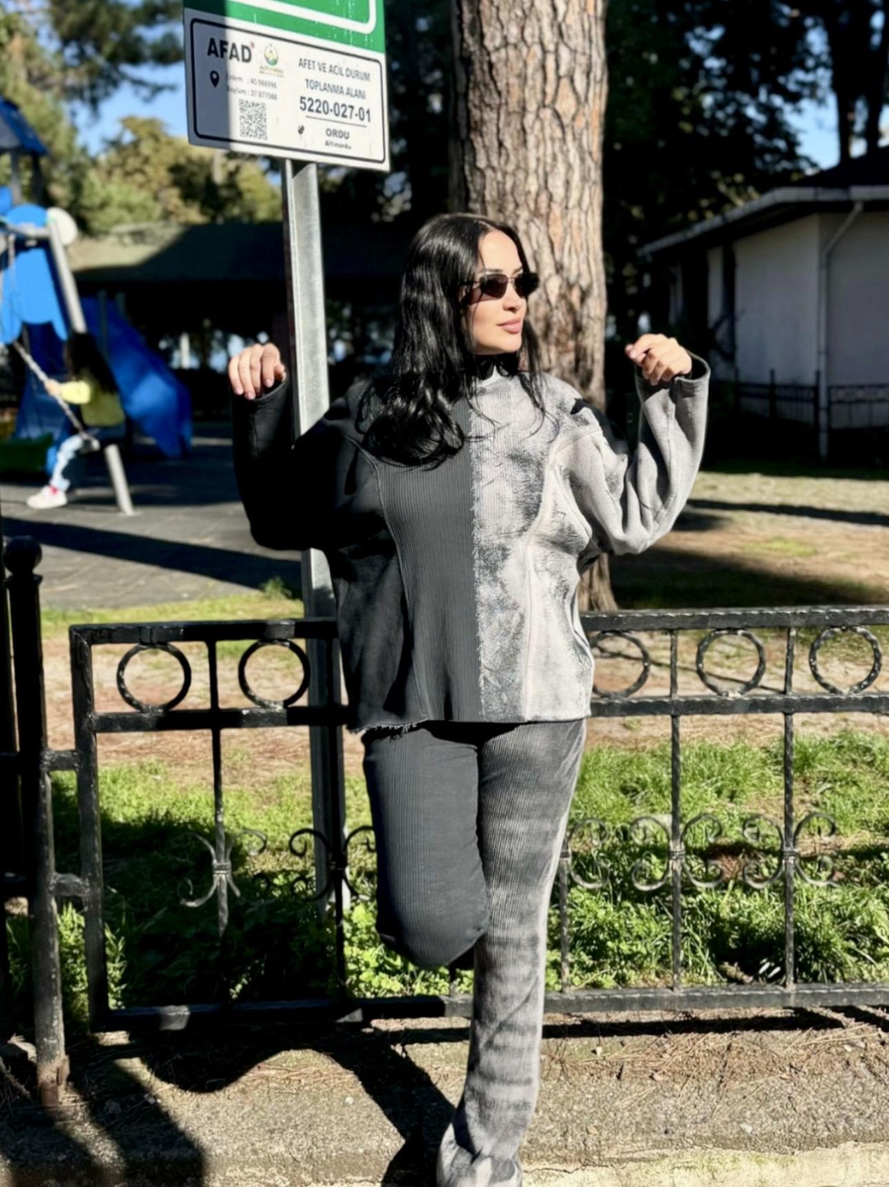 İspanyol Paça Triko Tayt Pant.