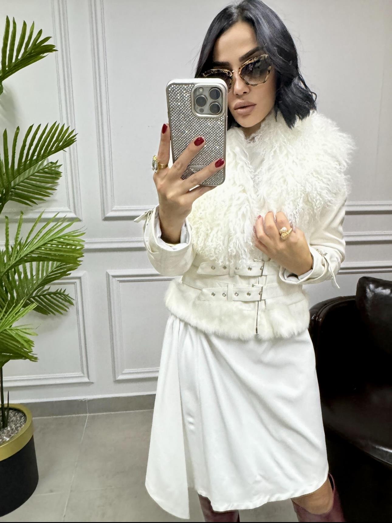 İthal Kürklü Deri Ceket