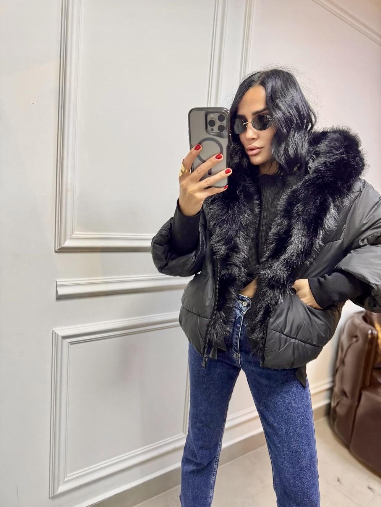 İthal Kürklü Kısa Mont