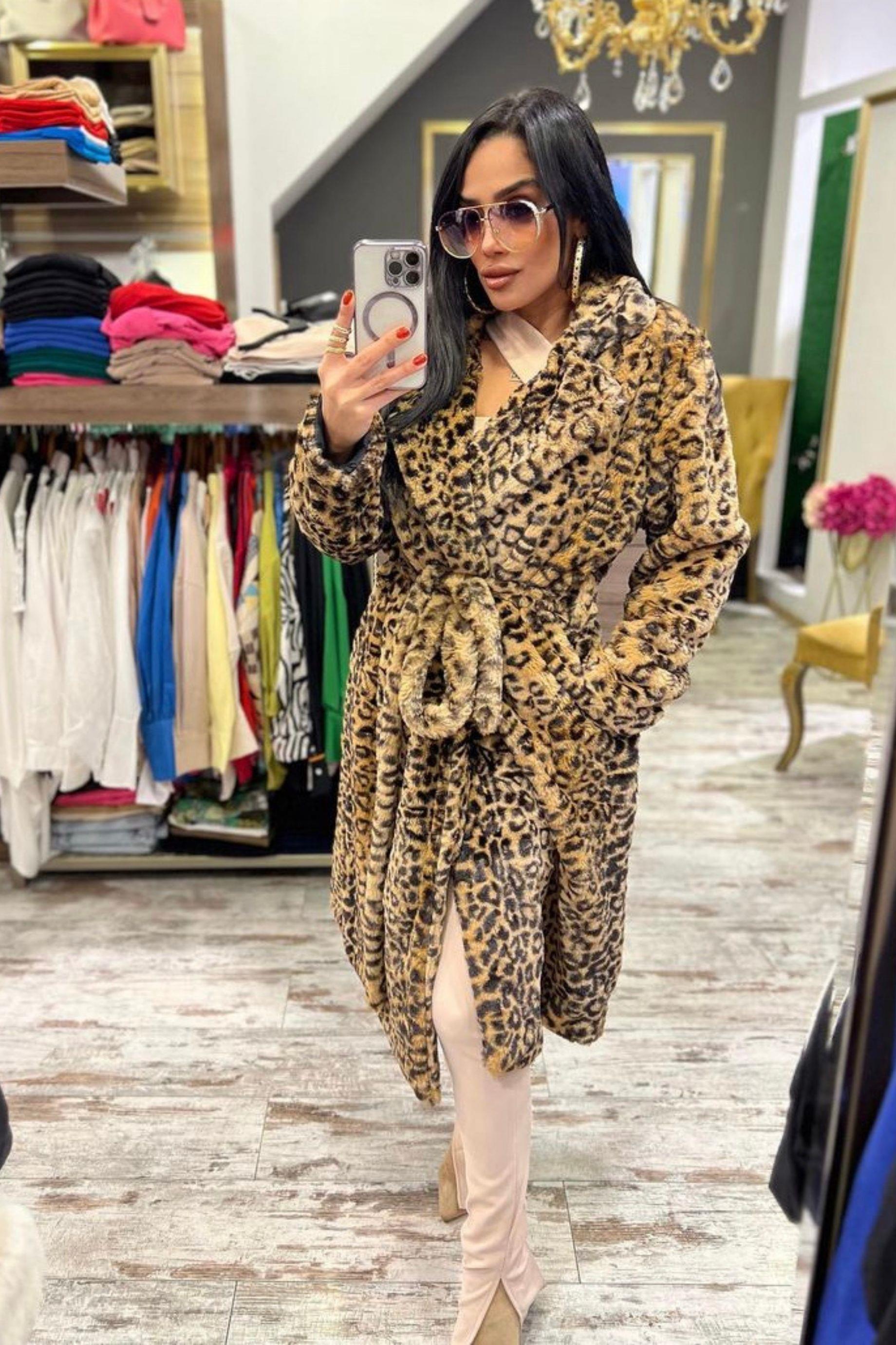 İthal Leopar Kürk İç Astarlı