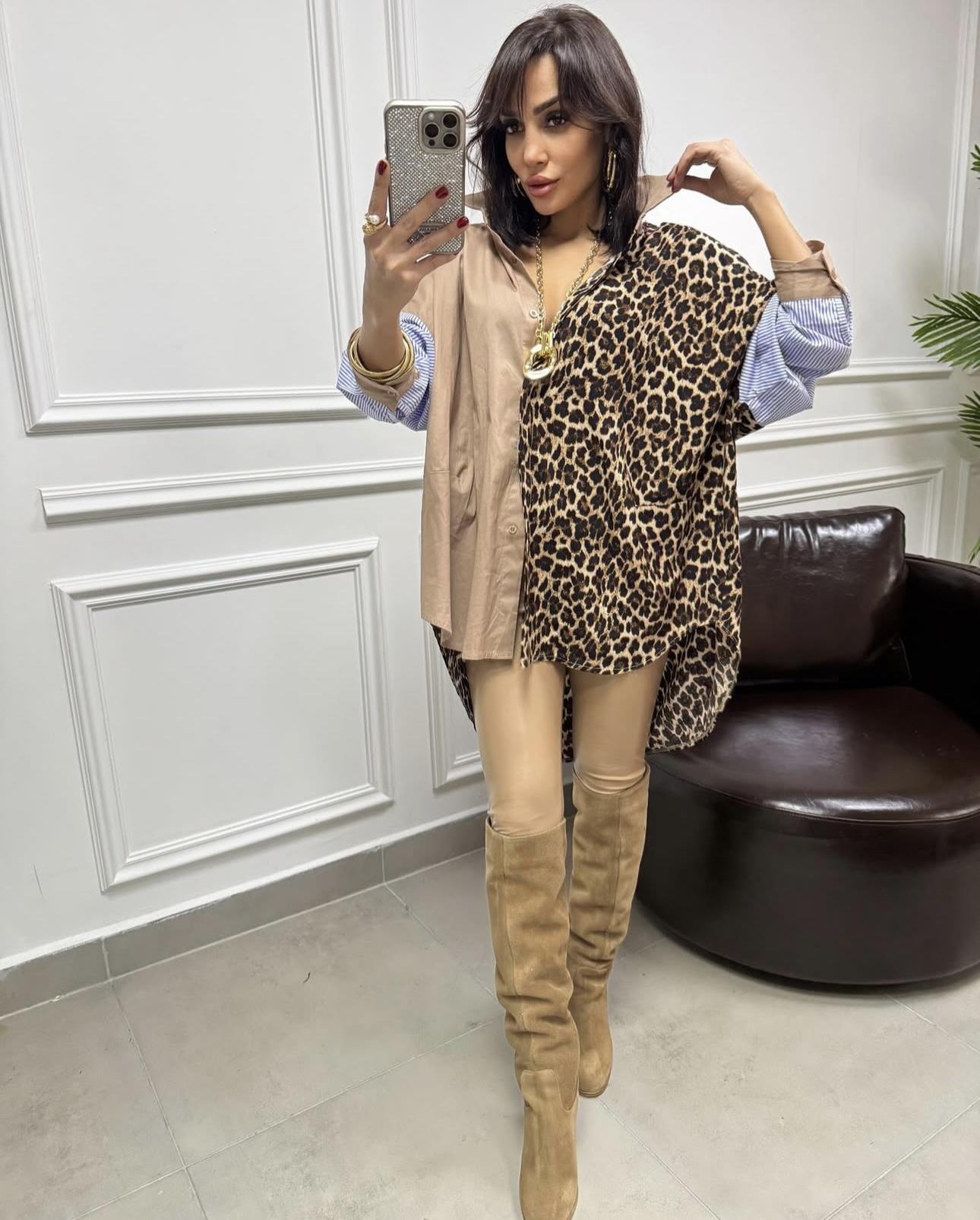 İthal Leopar Model Gömlek