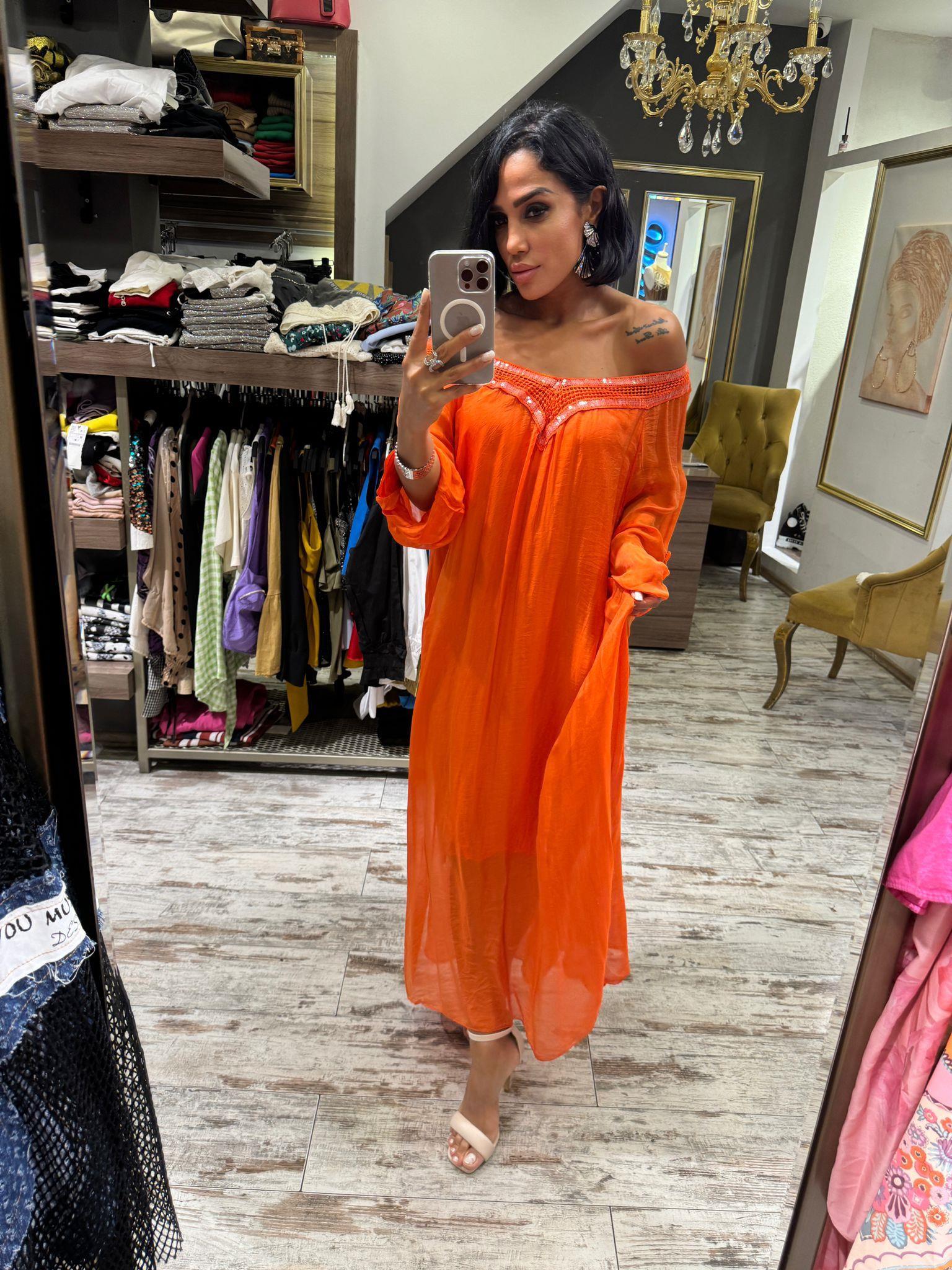 İthal Madonna Yaka Elbise