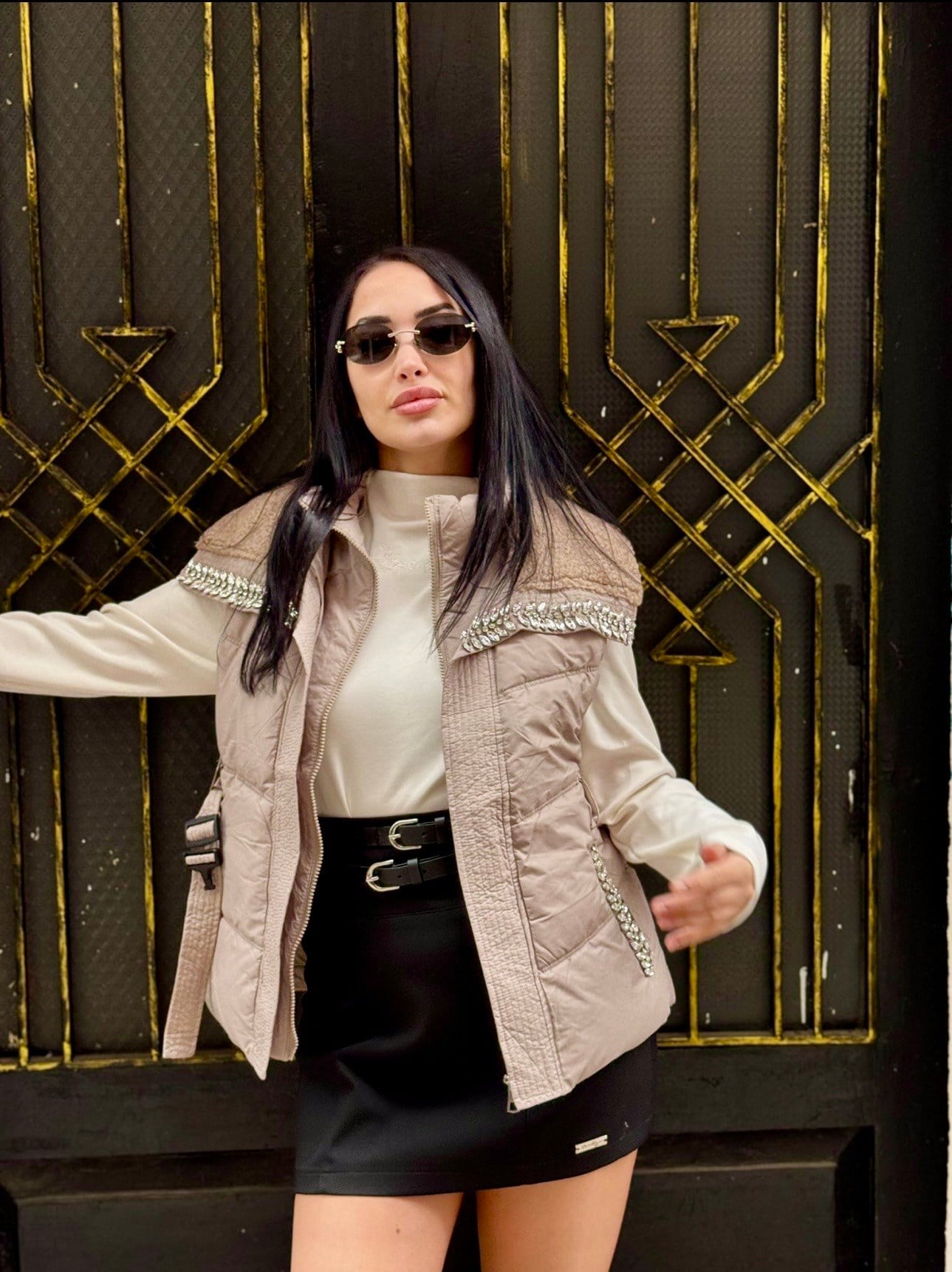 İthal Taşlı Kısa Yelek