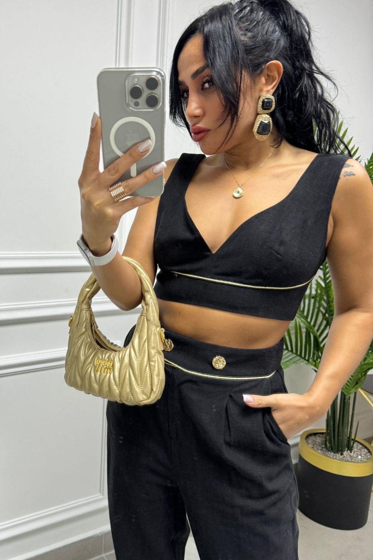 Keten Büstiyer Siyah