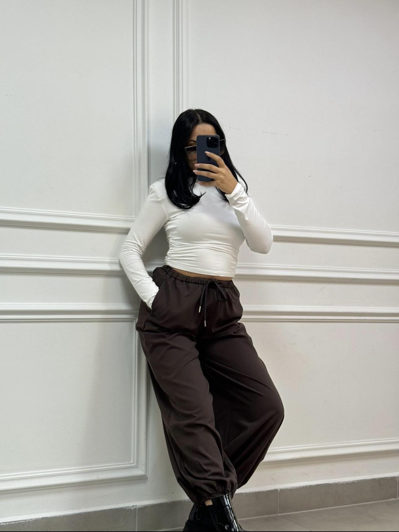 Lastikli Paça Balon Pantolon