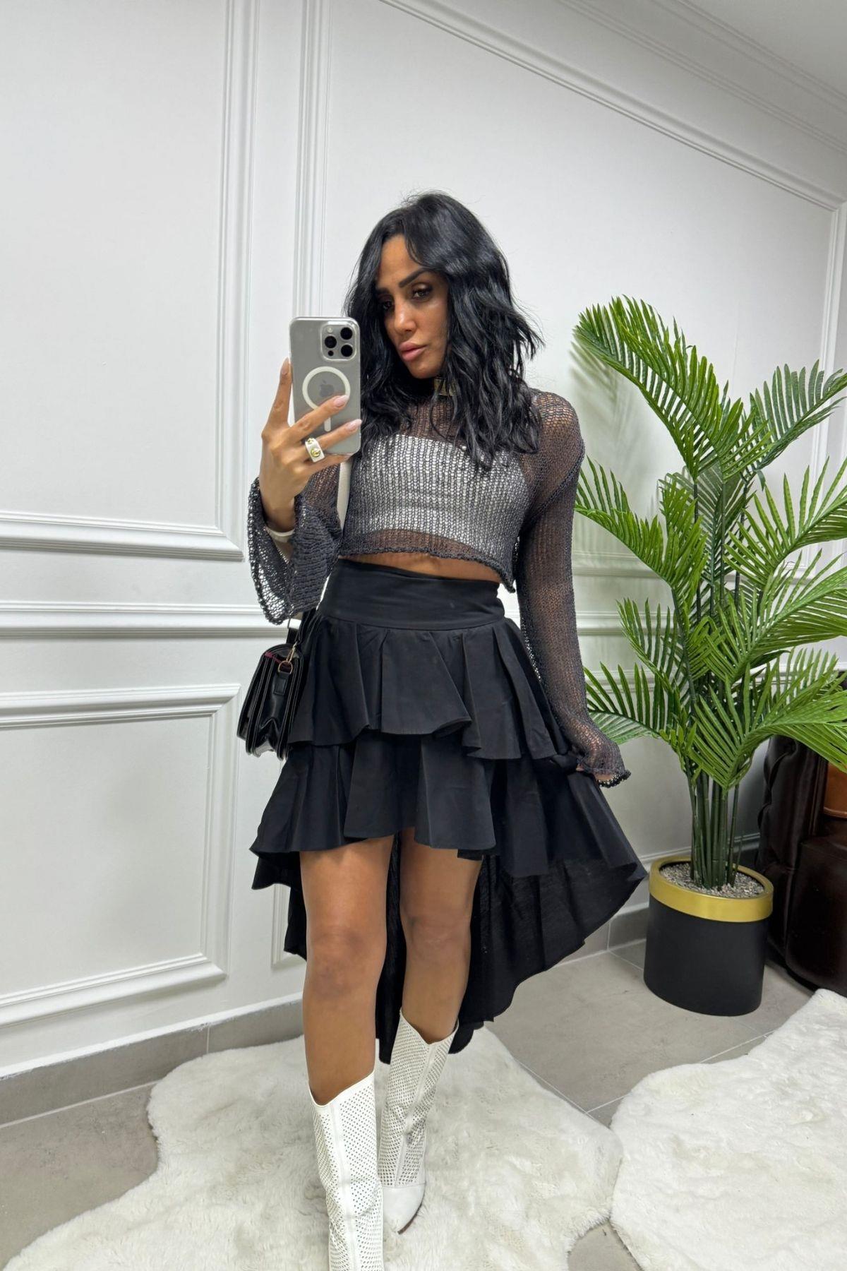 Önü kısa arkası uzun etek