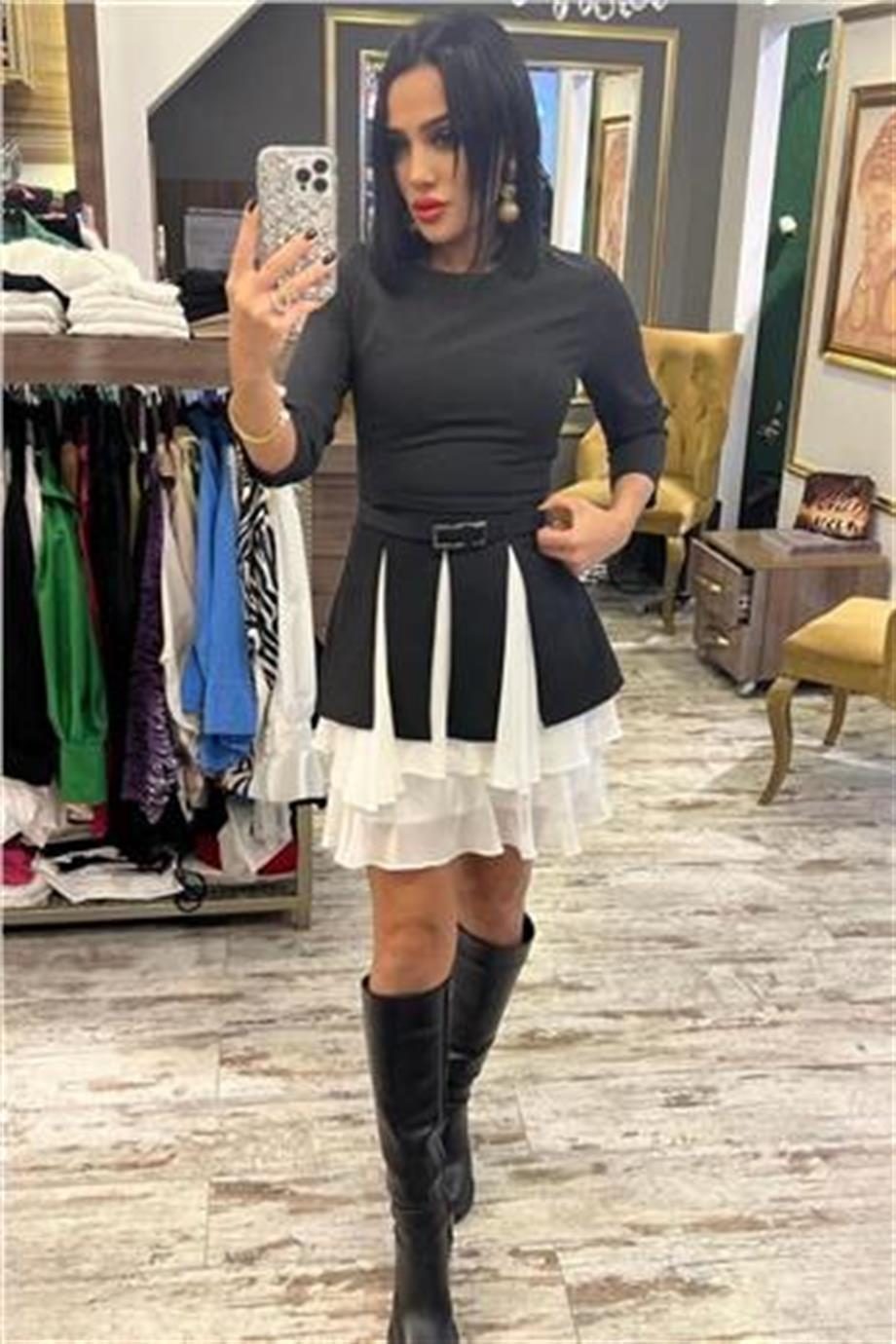 Parçalı Tasarım Elbise