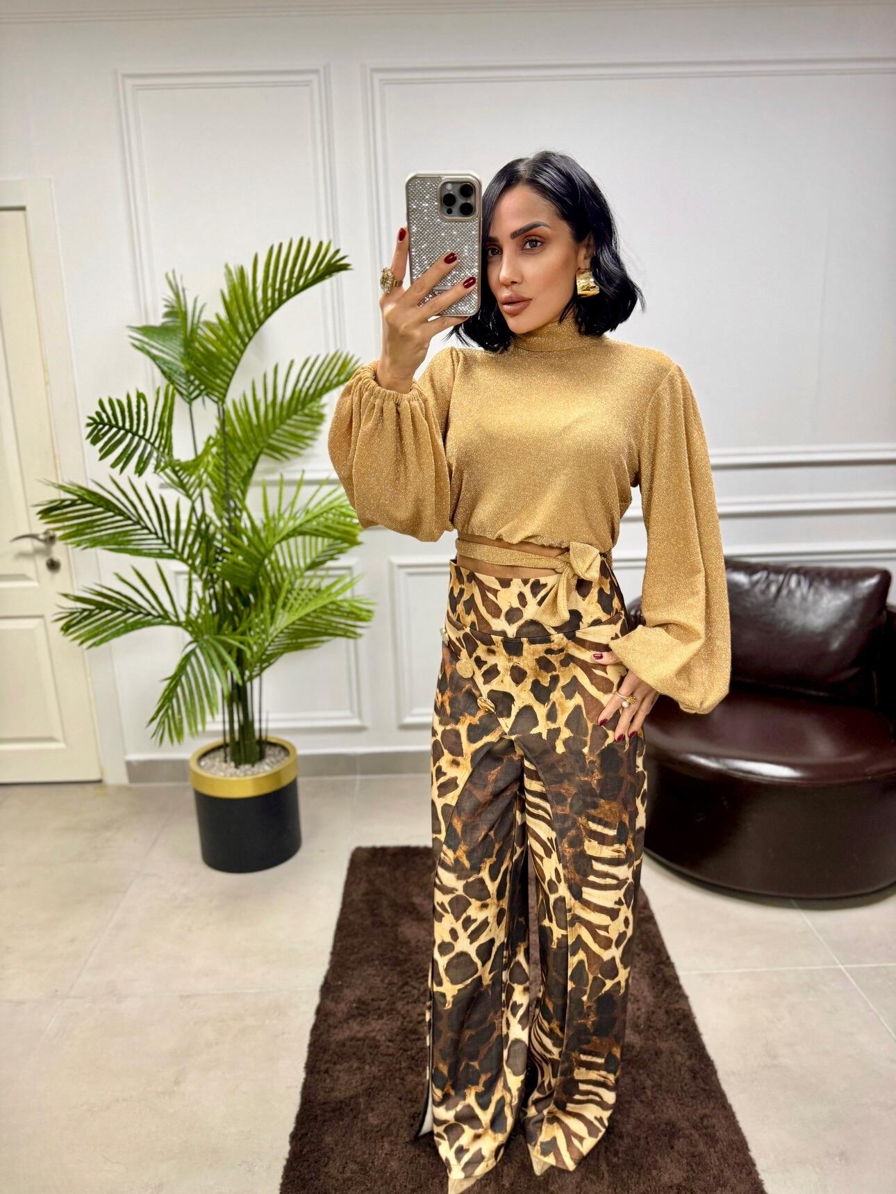 Scooby Leopar Palazzo Pantolon