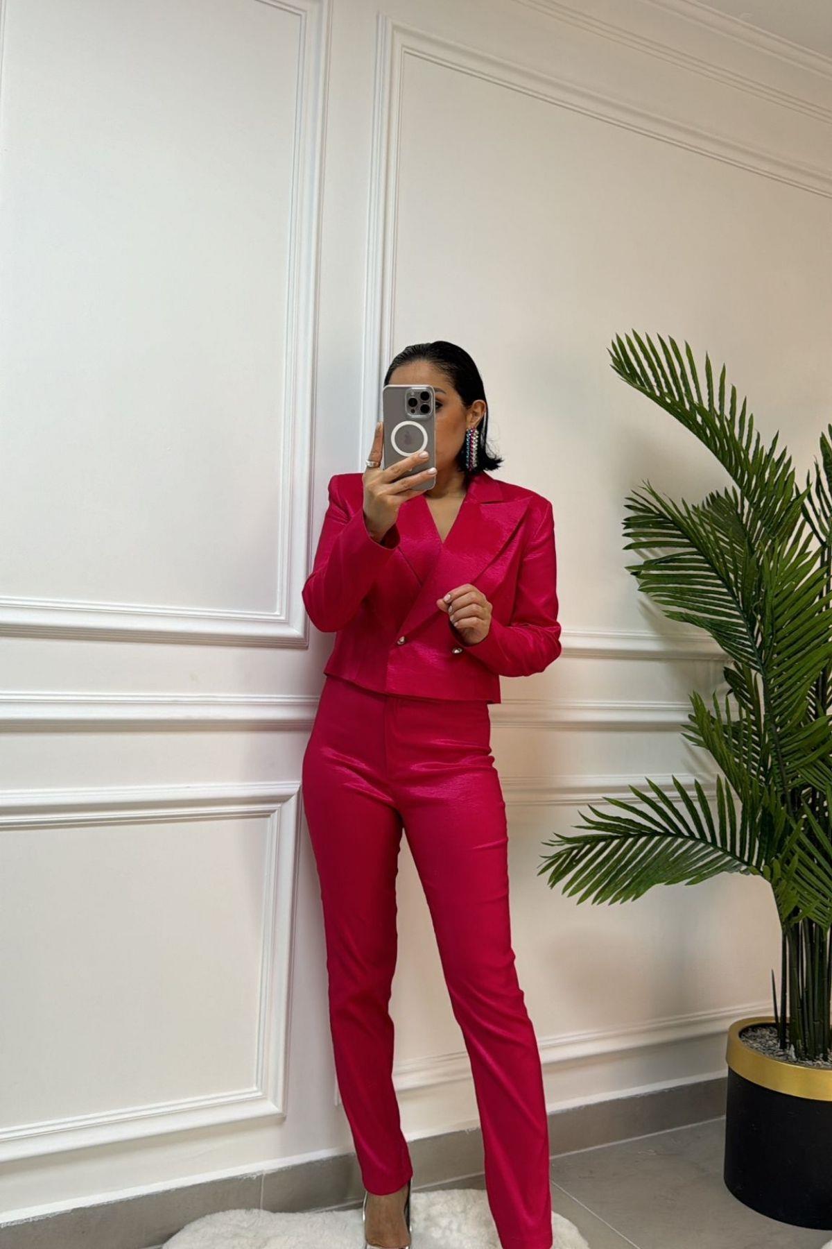 Tafta Pantolon Fuşya