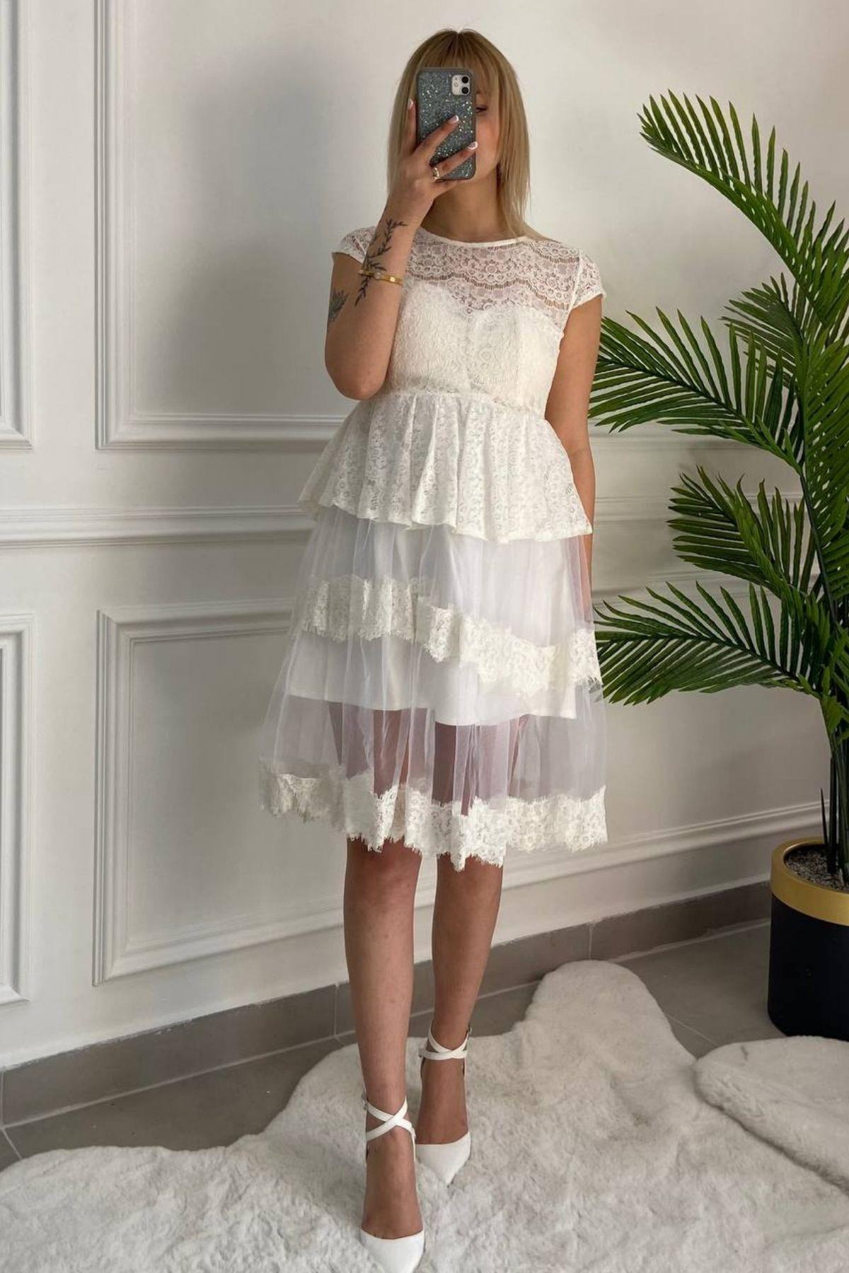 Tül Elbise Beyaz