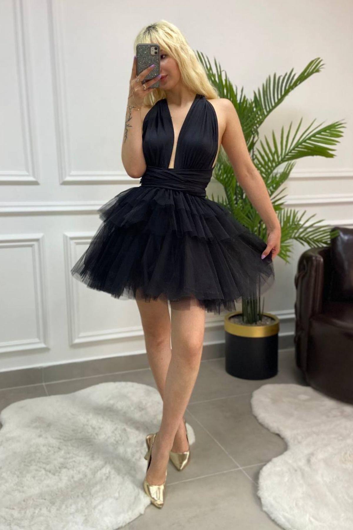 Tütü Etekli Mini Elbise