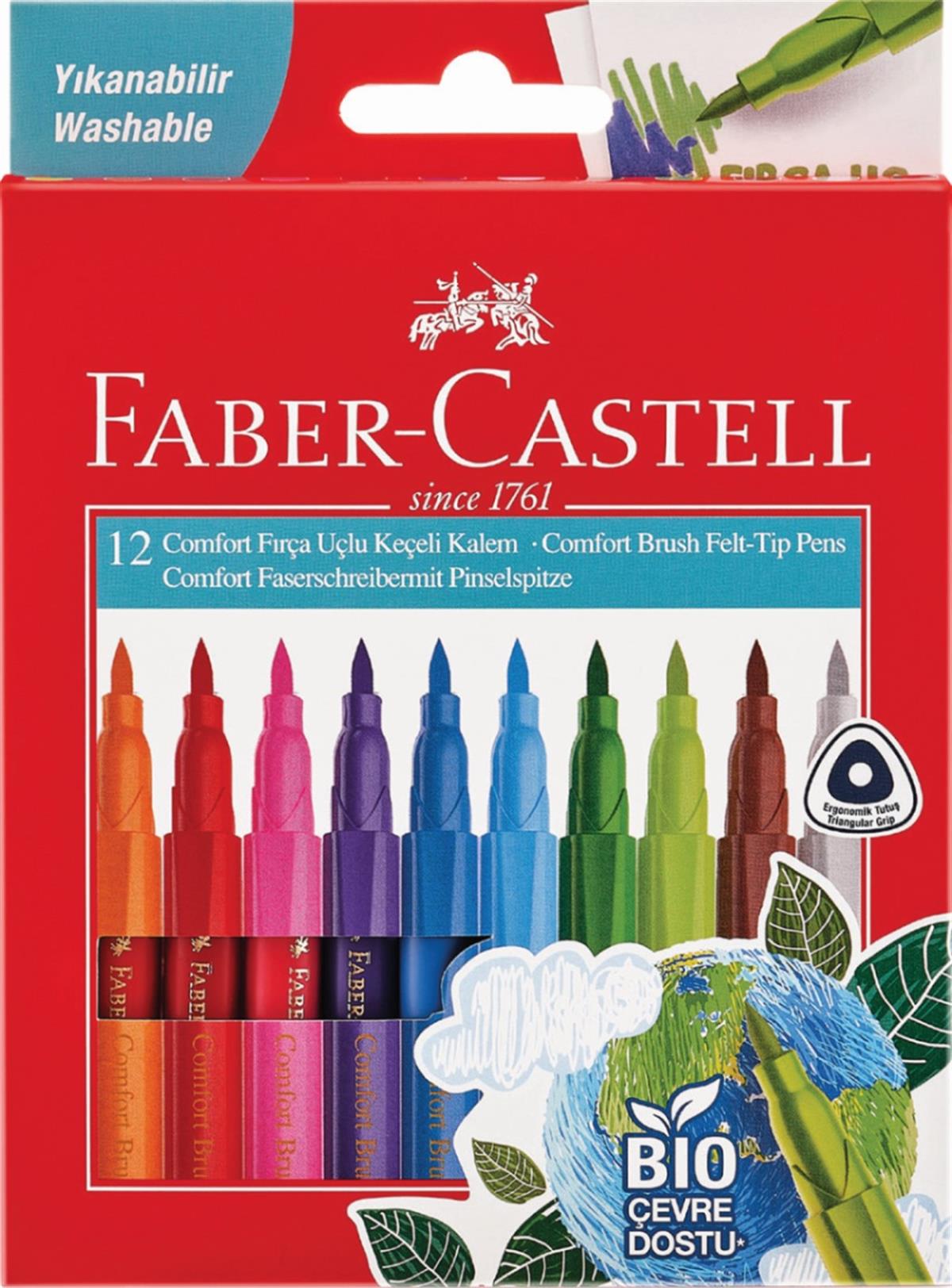 Faber-Castell Comfort Keçeli Kalem Fırça Uç 12'li