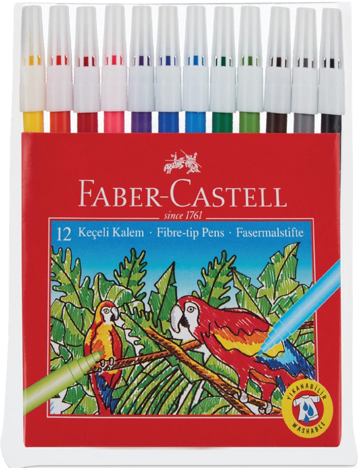 Faber Castell Keçeli Kalem 12 Renk Yıkanabilir