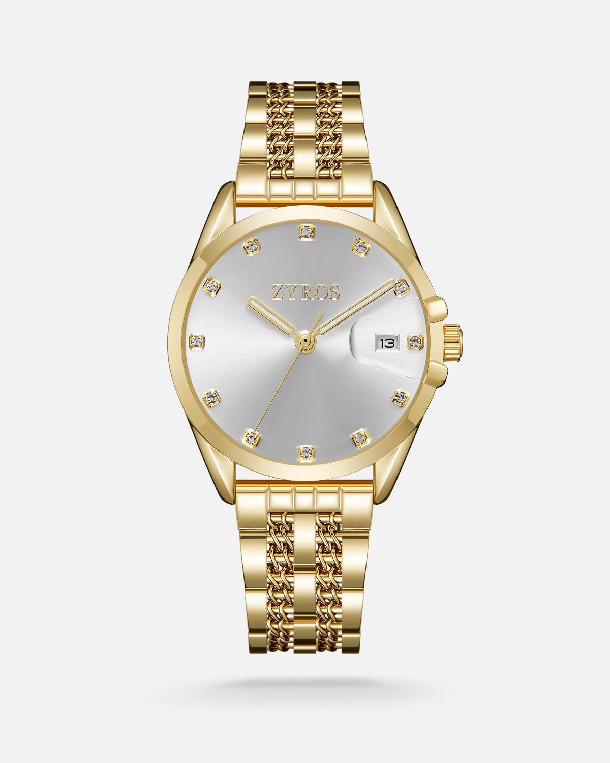 ZYROS Gold Çelik Kordon Kadın Saati 