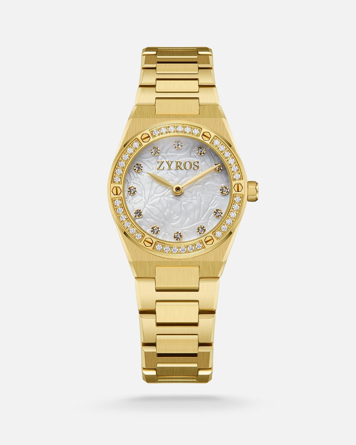 ZYROS Gold Çelik Kordon Kadın Saati 