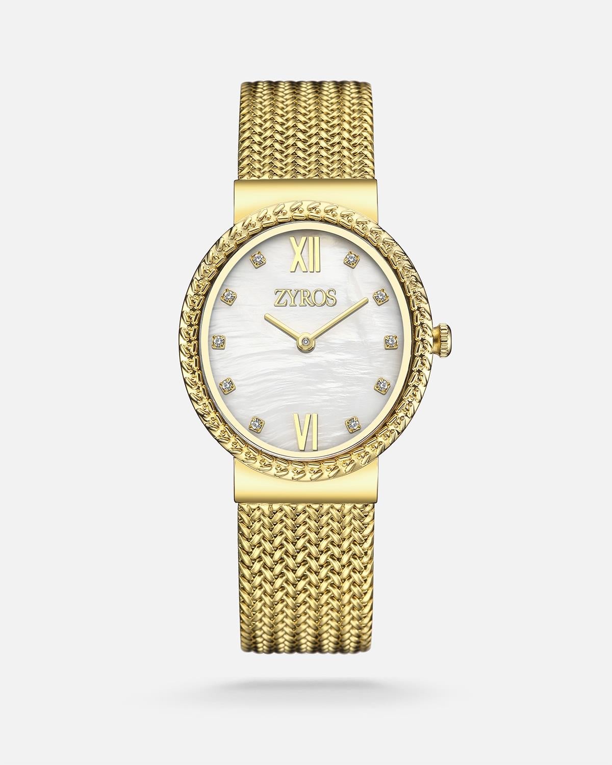 ZYROS Gold Çelik Kordon Kadın Saati 