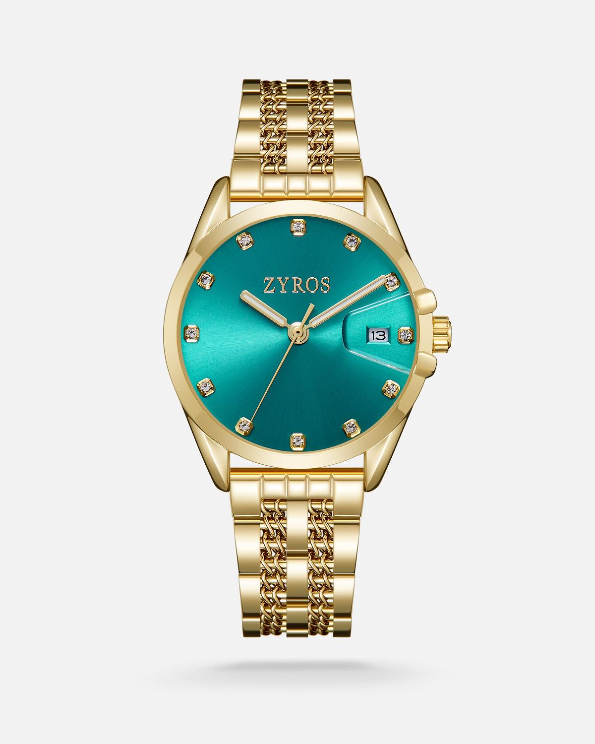 ZYROS Gold Çelik Kordon Kadın Saati 