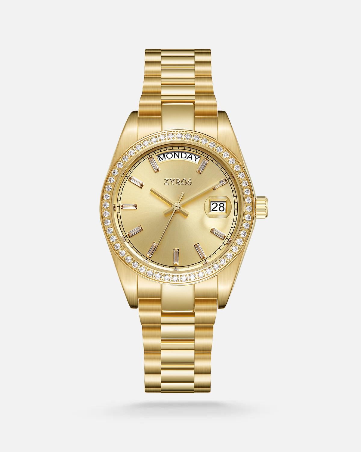 ZYROS Gold Çelik Kordon Kadın Saati