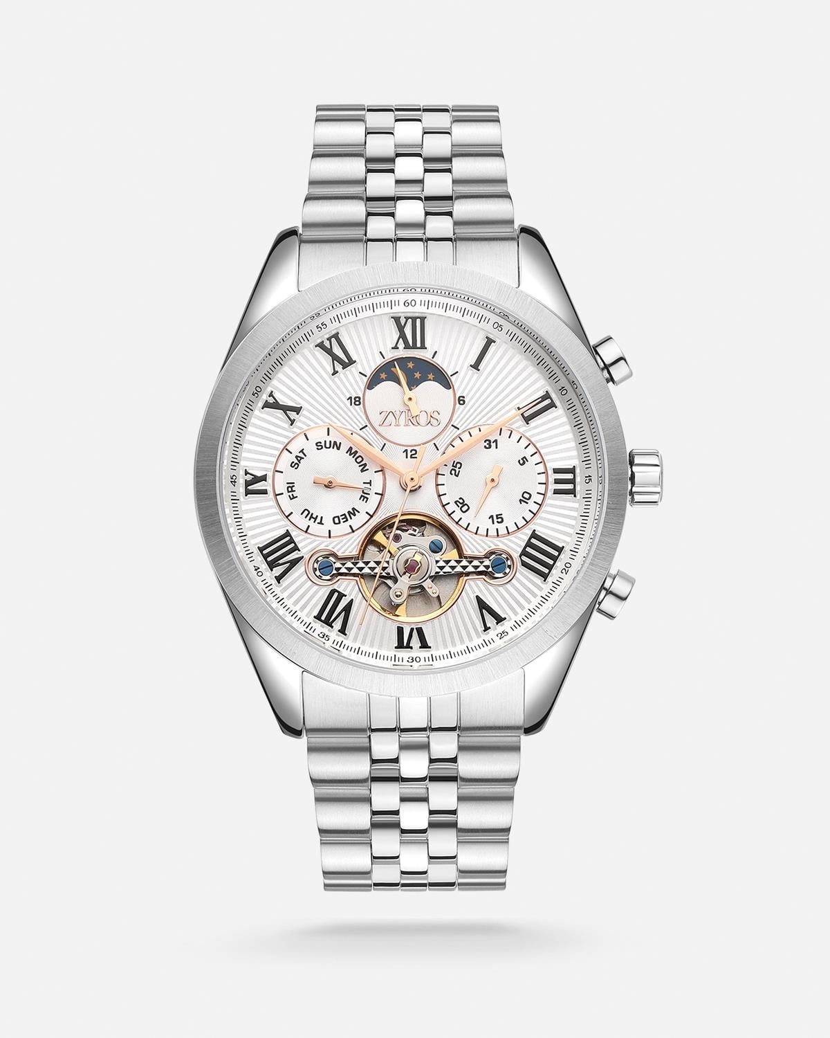 ZYROS Silver Çelik  Kordon Automatic Erkek Saati 