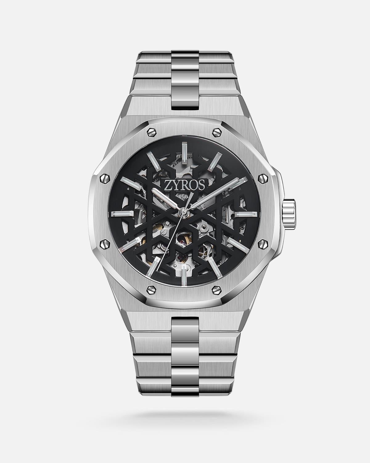 ZYROS Silver Çelik Kordon Automatic Erkek Saati 