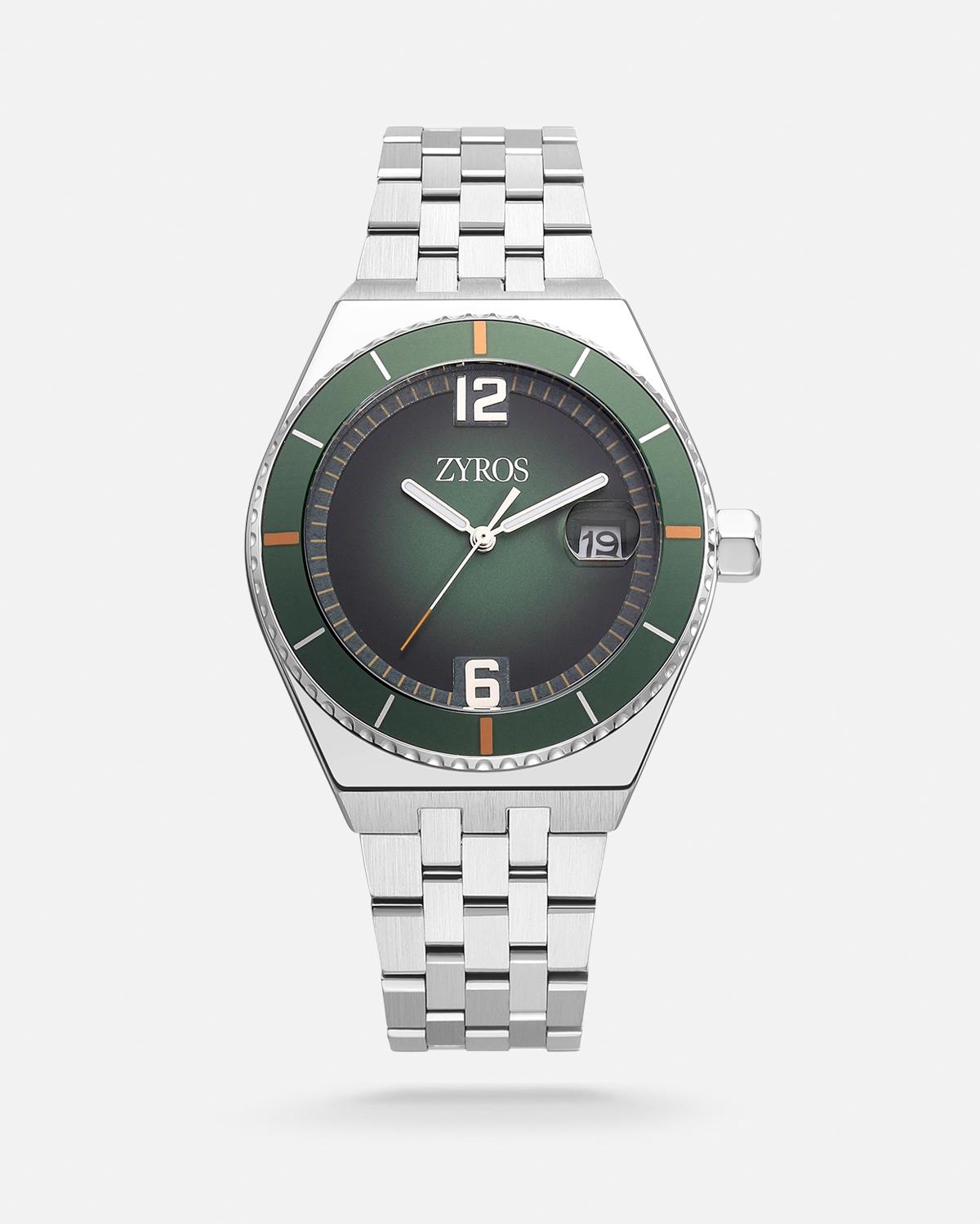 ZYROS Silver Çelik Kordon Erkek Saati 