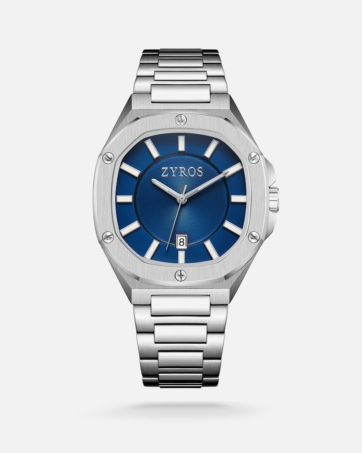 ZYROS Silver Çelik Kordon Erkek Saati 