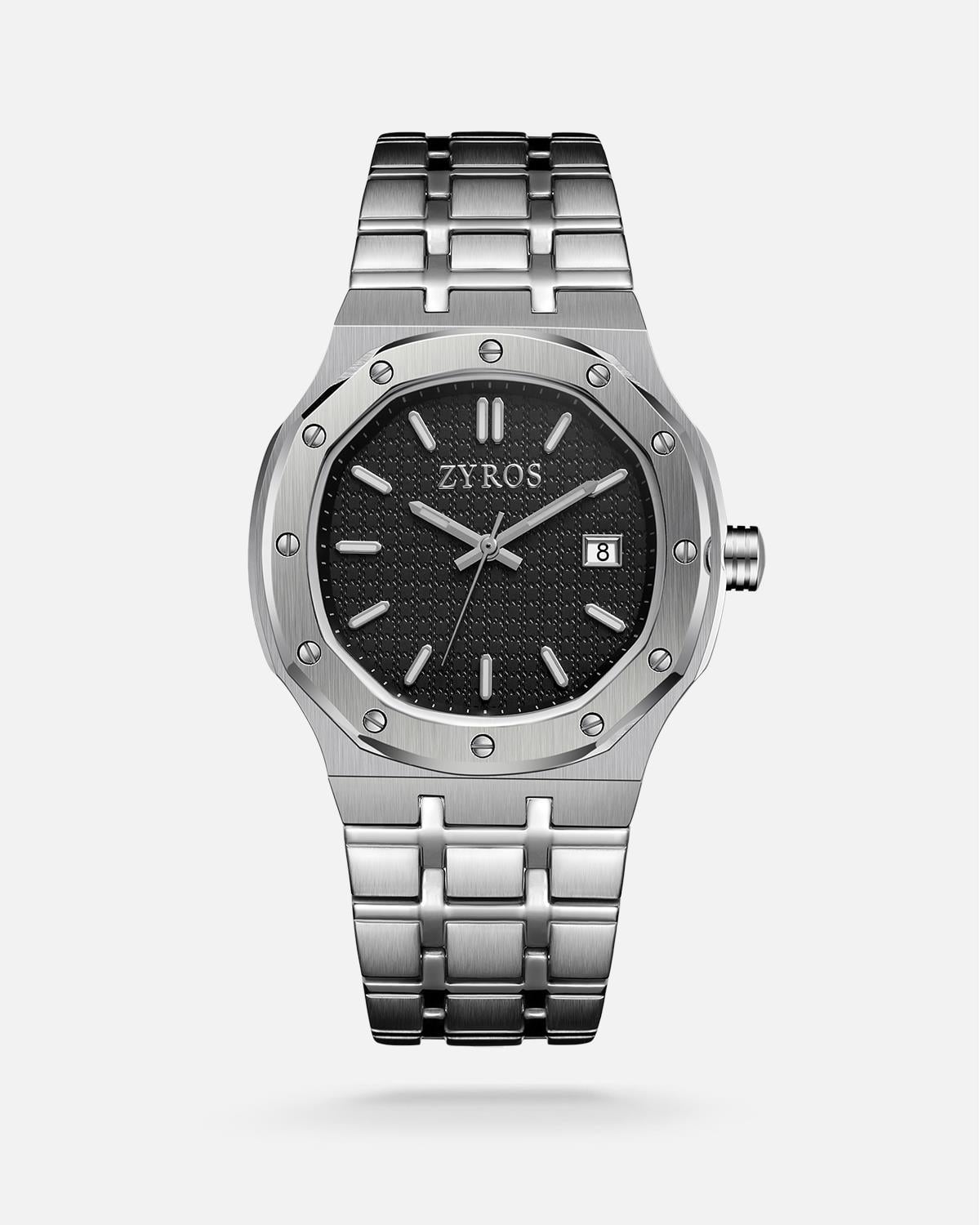 ZYROS Silver Çelik Kordon Erkek Saati 