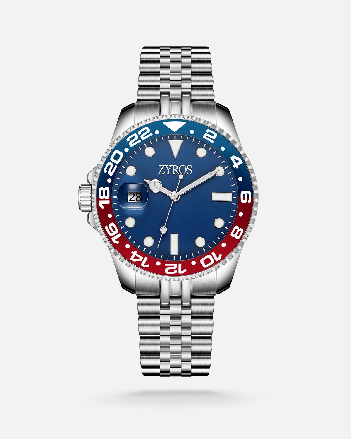 ZYROS Silver Çelik Kordon Erkek Saati 