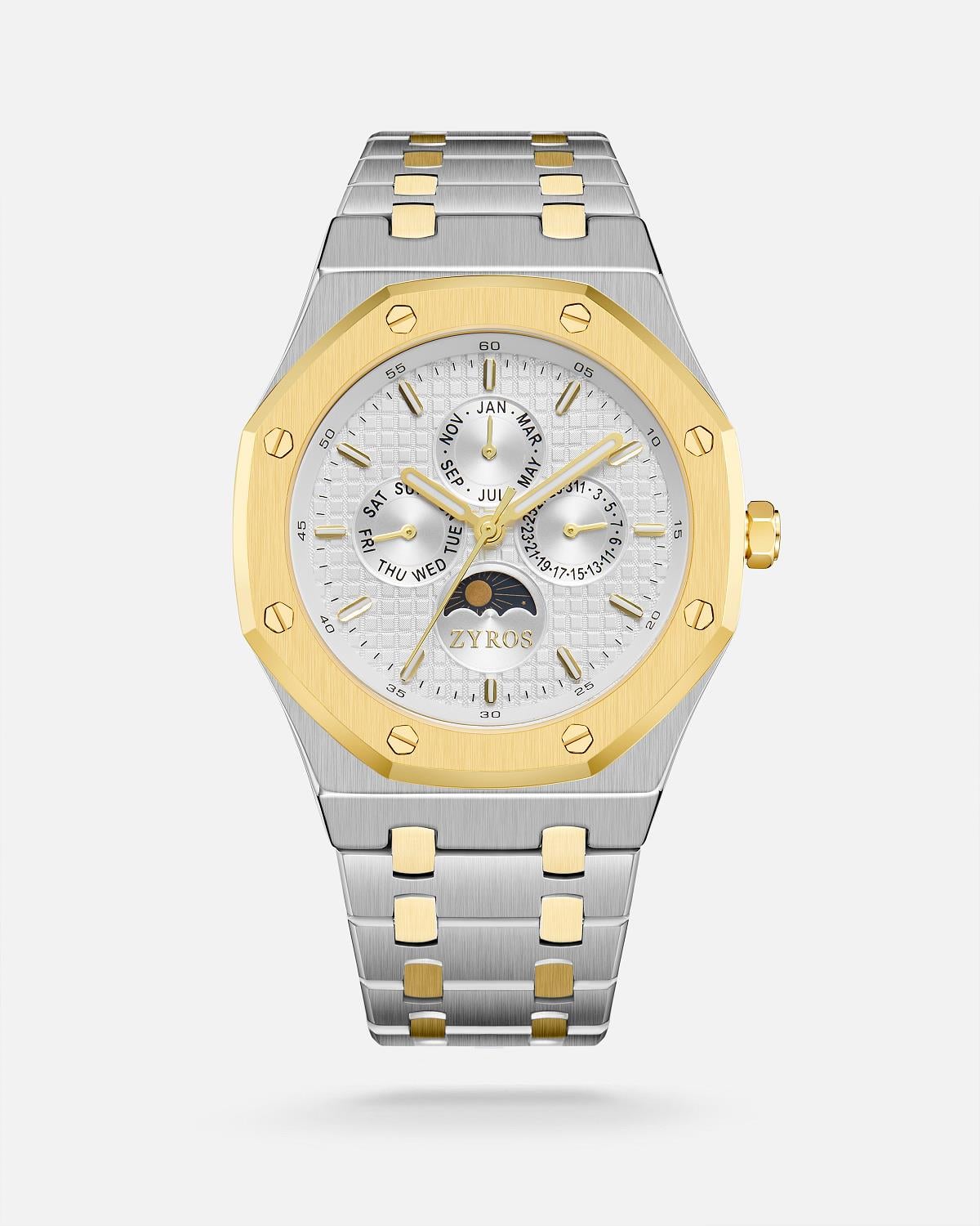 ZYROS Silver Çelik Kordon Exclusive Erkek Saati 