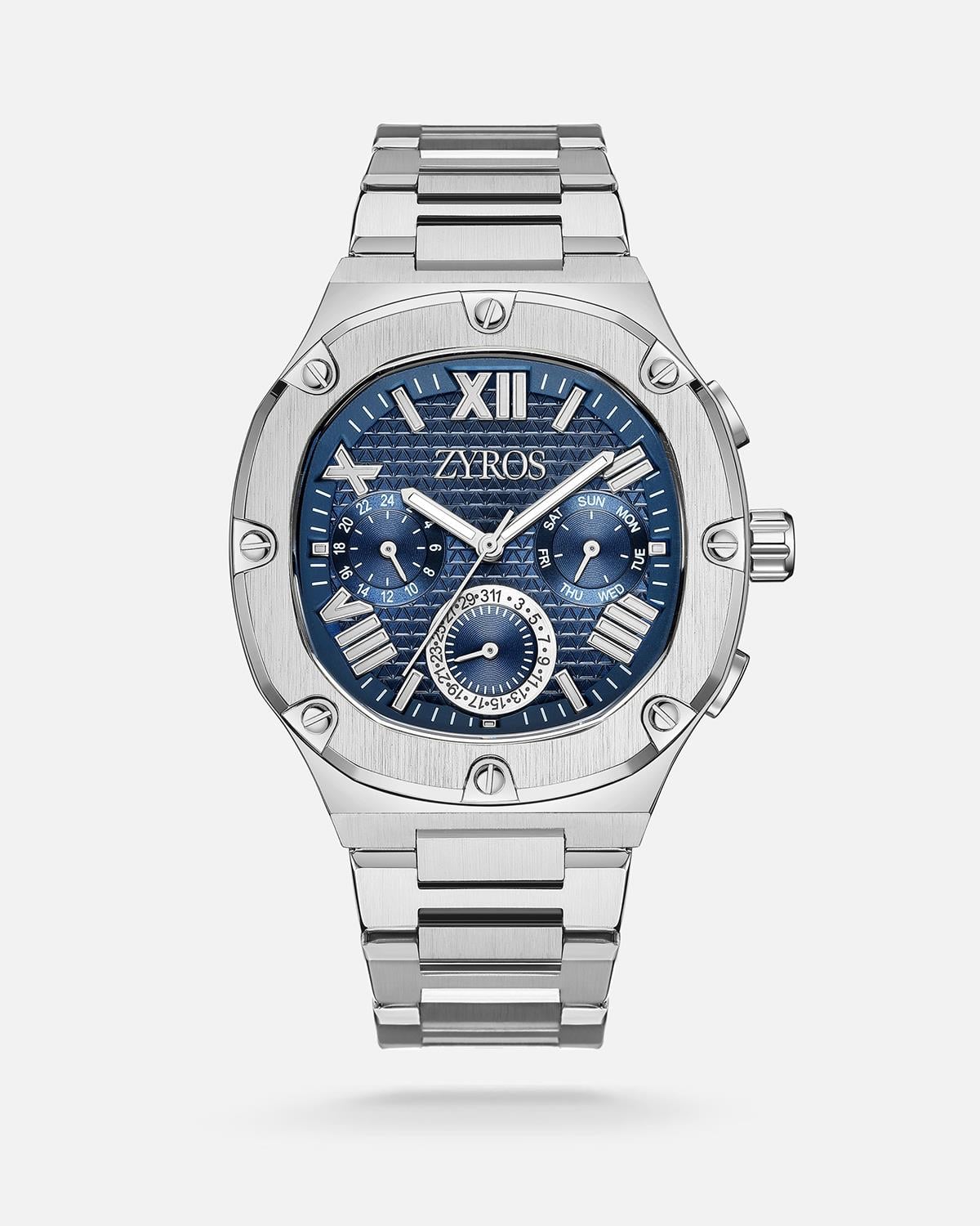 ZYROS Silver Çelik Kordon Exclusive Erkek Saati 