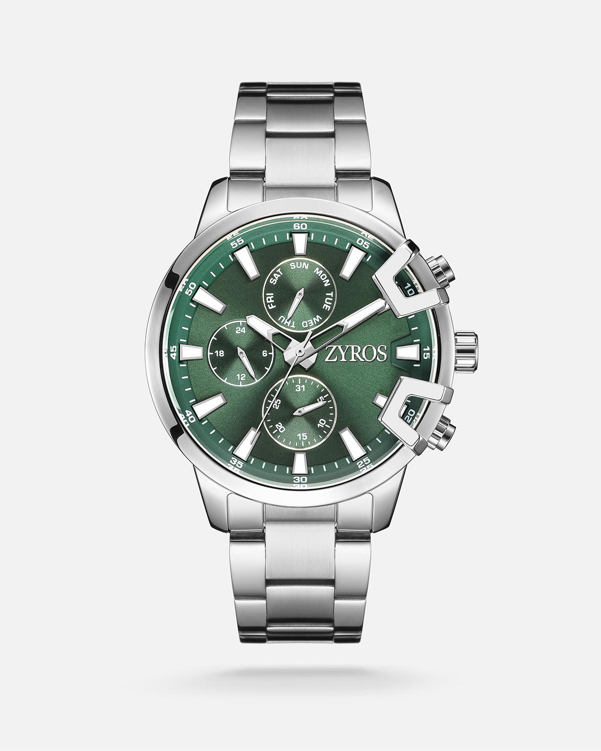 ZYROS Silver Çelik Kordon Exclusive Erkek Saati 