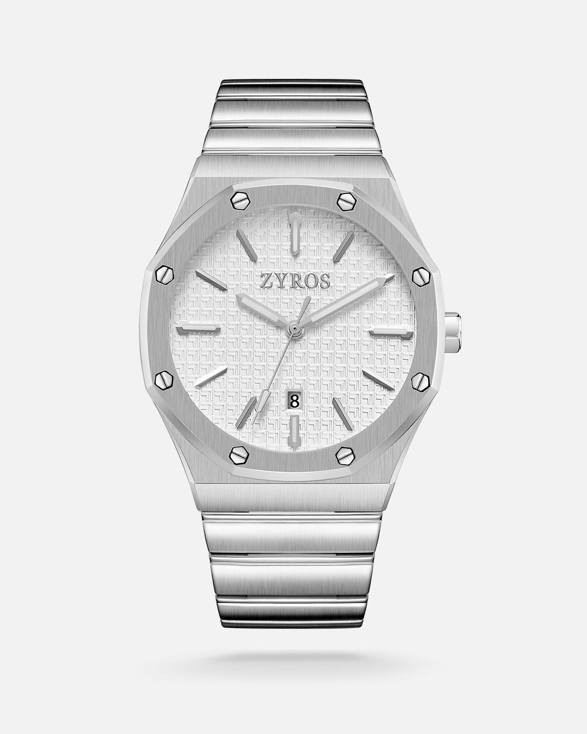 ZYROS Silver Çelik Kordon Exclusive Erkek Saati 