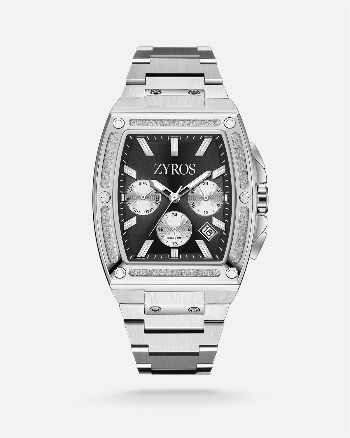 ZYROS Silver Çelik Kordon Exclusive Erkek Saati 