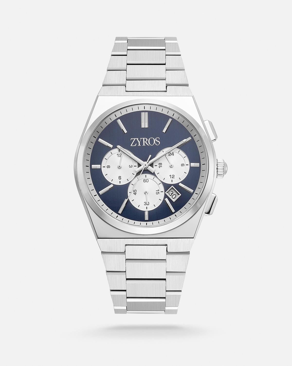 ZYROS Silver Çelik Kordon Exclusive Erkek Saati 