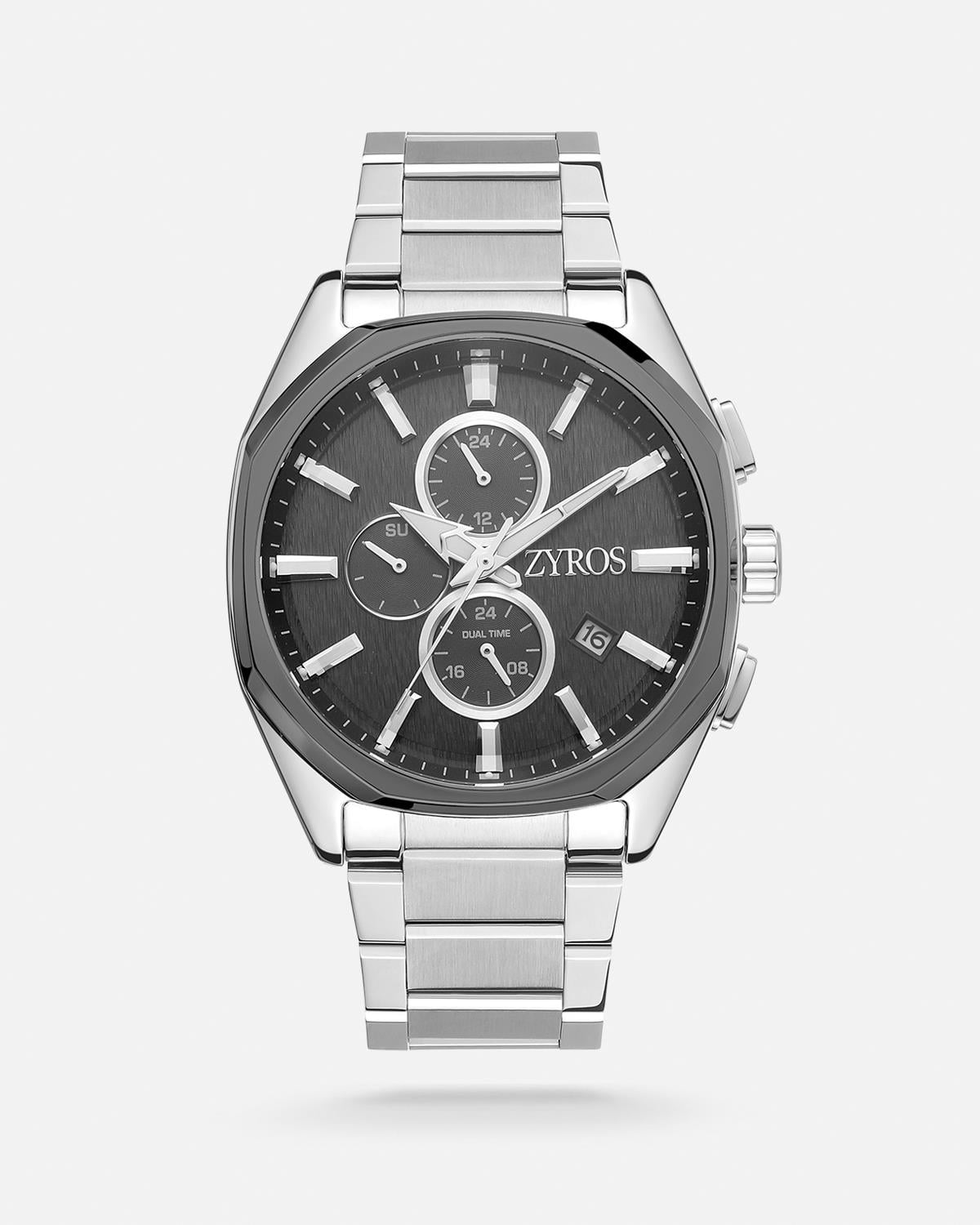 ZYROS Silver Çelik Kordon Exclusive Erkek Saati 