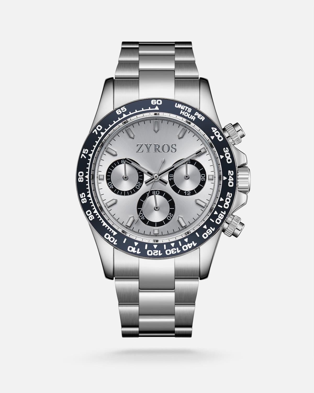 ZYROS Silver Çelik Kordon Exclusive Erkek Saati 