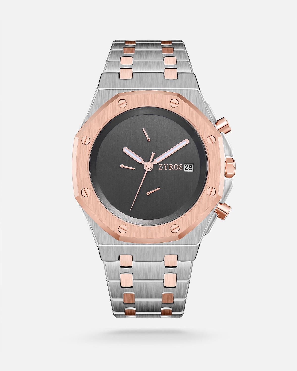 ZYROS Silver Çelik Kordon Exclusive Erkek Saati 