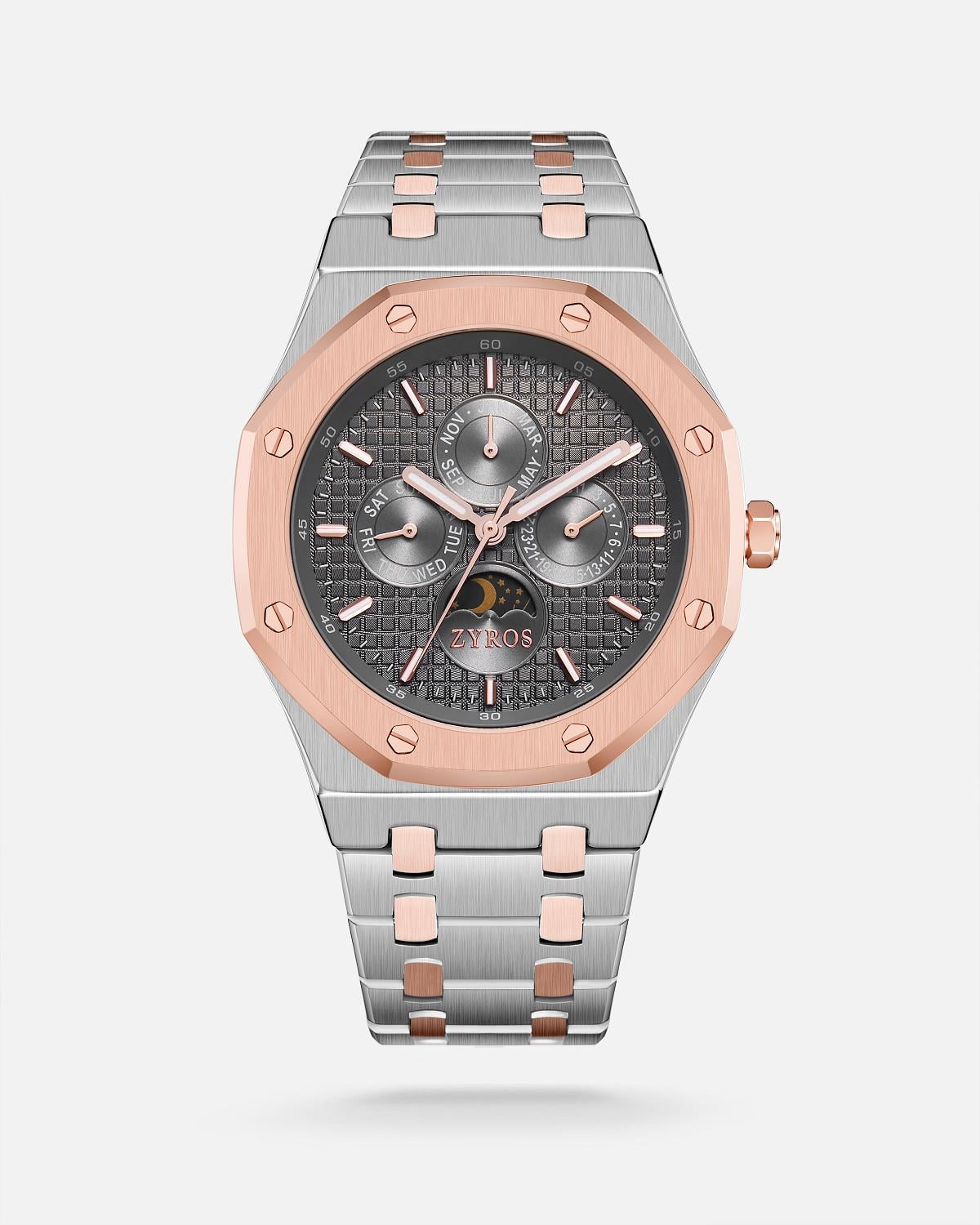 ZYROS Silver Çelik Kordon Exclusive Erkek Saati 