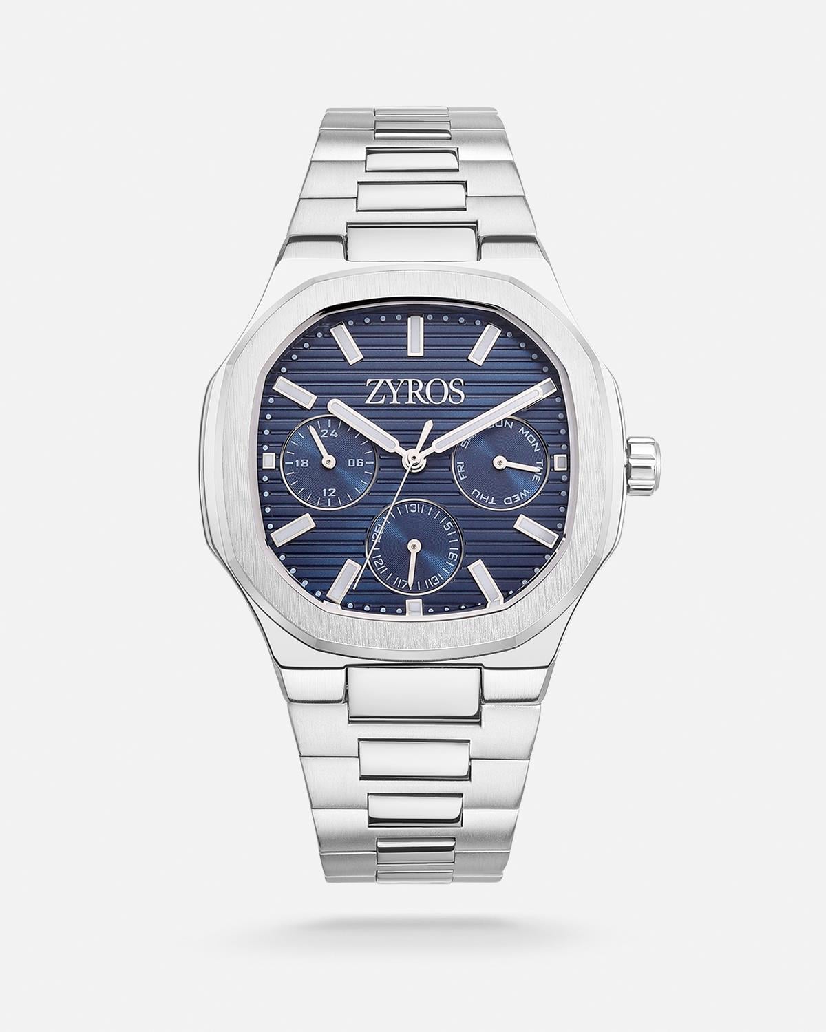 ZYROS Silver Çelik Kordon Exclusive Erkek Saati 