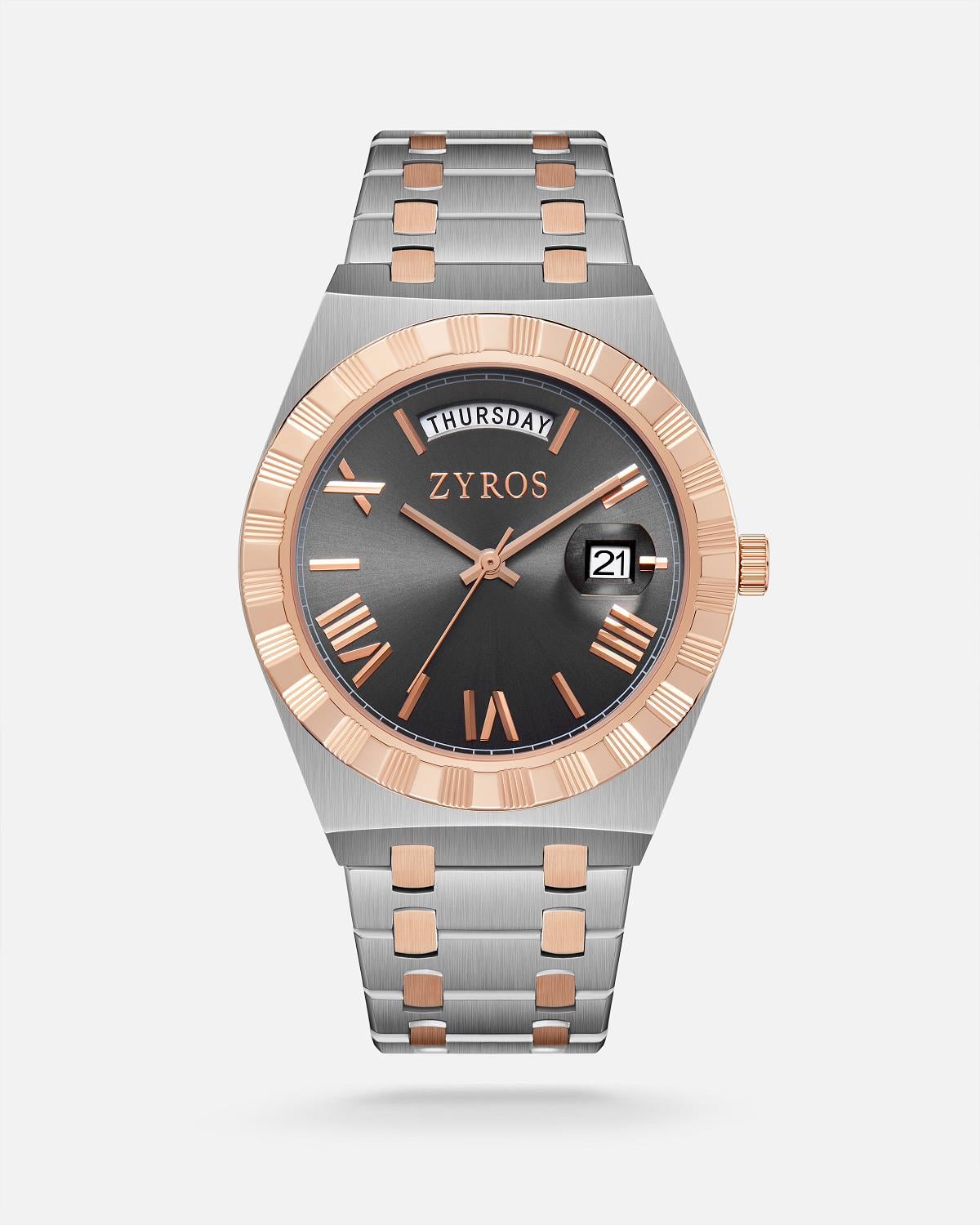 ZYROS Silver Çelik Kordon Exclusive Erkek Saati