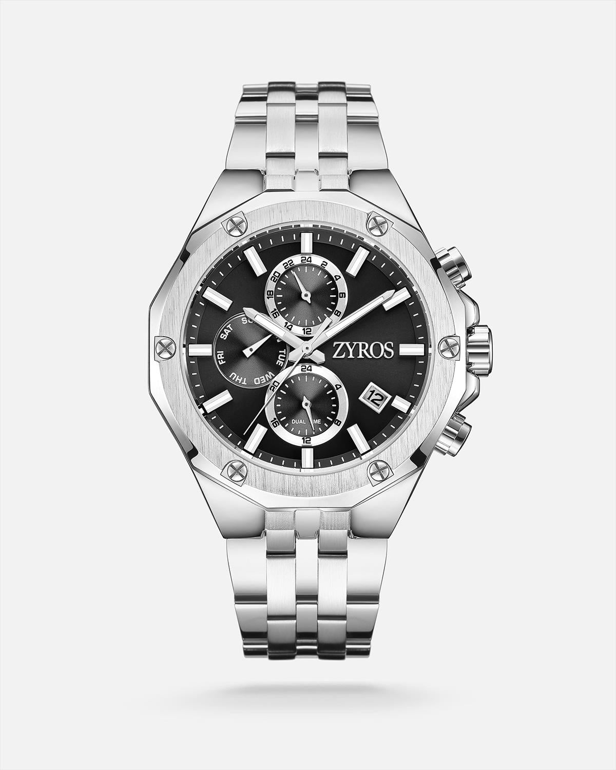 ZYROS Silver Çelik Kordon Exclusive Erkek Saati 