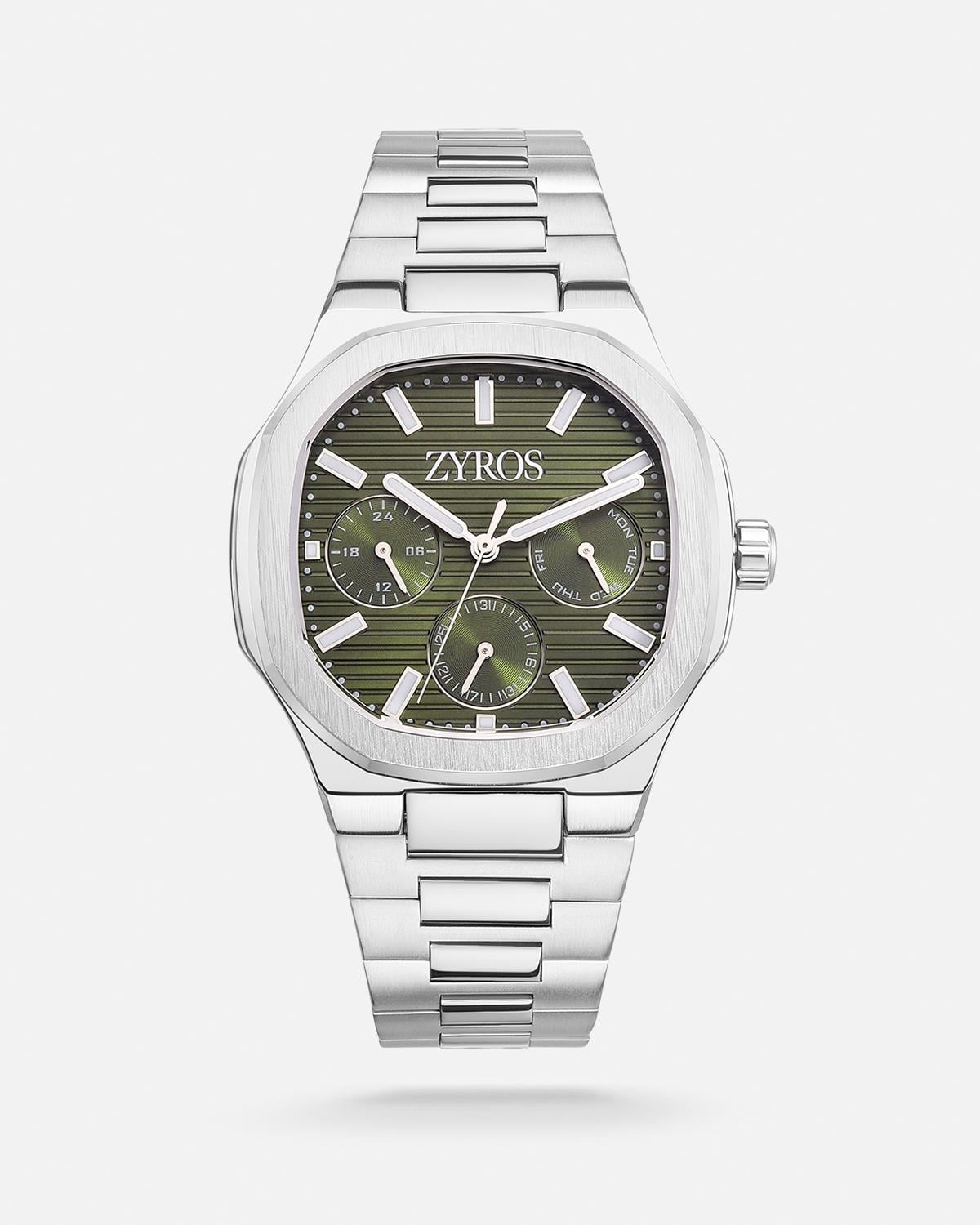 ZYROS Silver Çelik Kordon Exclusive Erkek Saati 