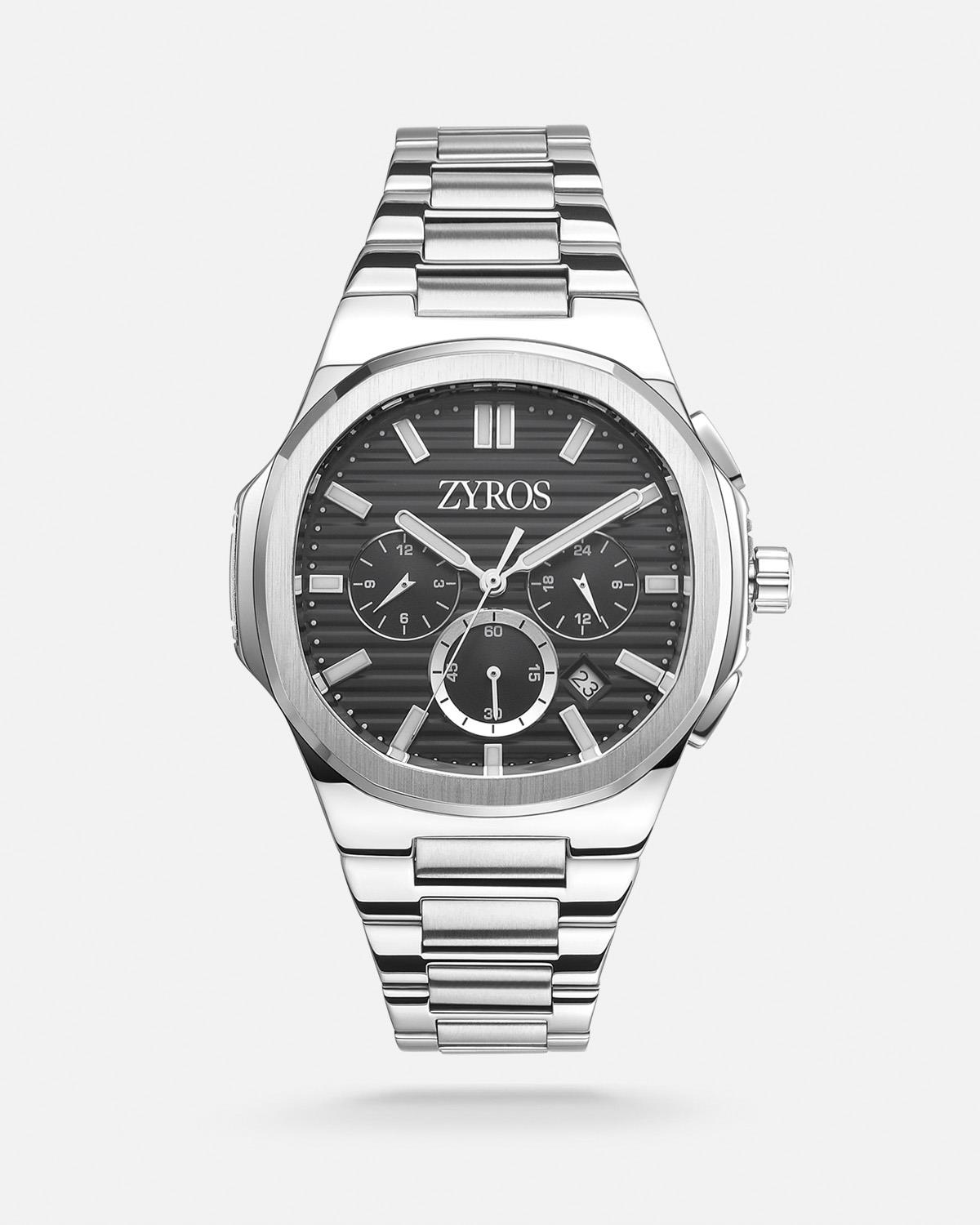 ZYROS Silver Çelik Kordon Exclusive Erkek Saati 