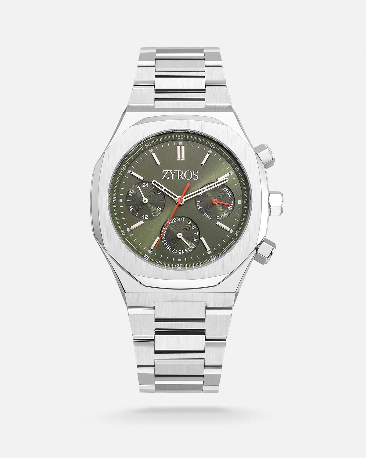 ZYROS Silver Çelik Kordon Exclusive Erkek Saati 