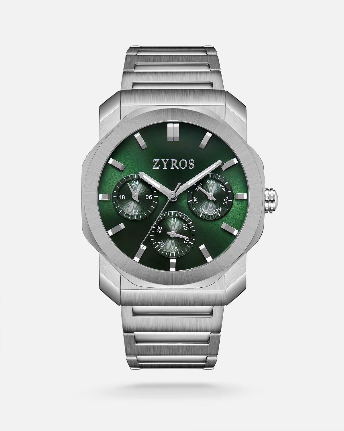 ZYROS Silver Çelik Kordon Exclusive Erkek Saati 