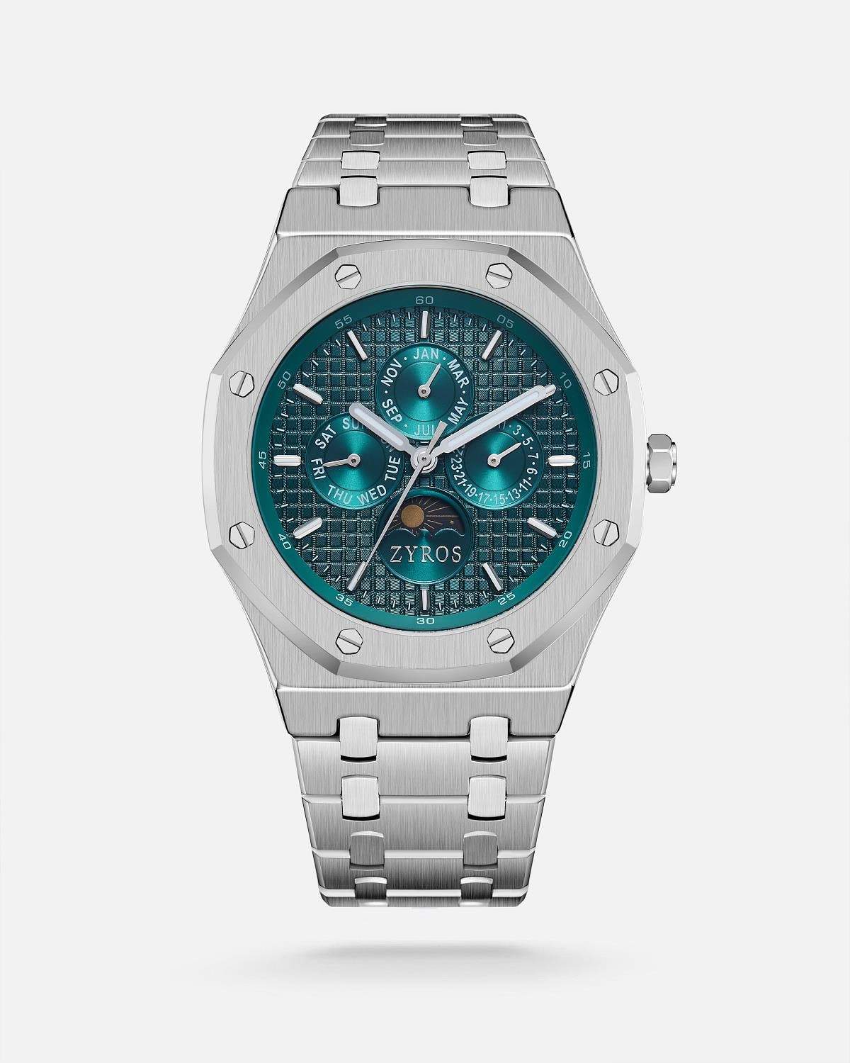 ZYROS Silver Çelik Kordon Exclusive Erkek Saati 