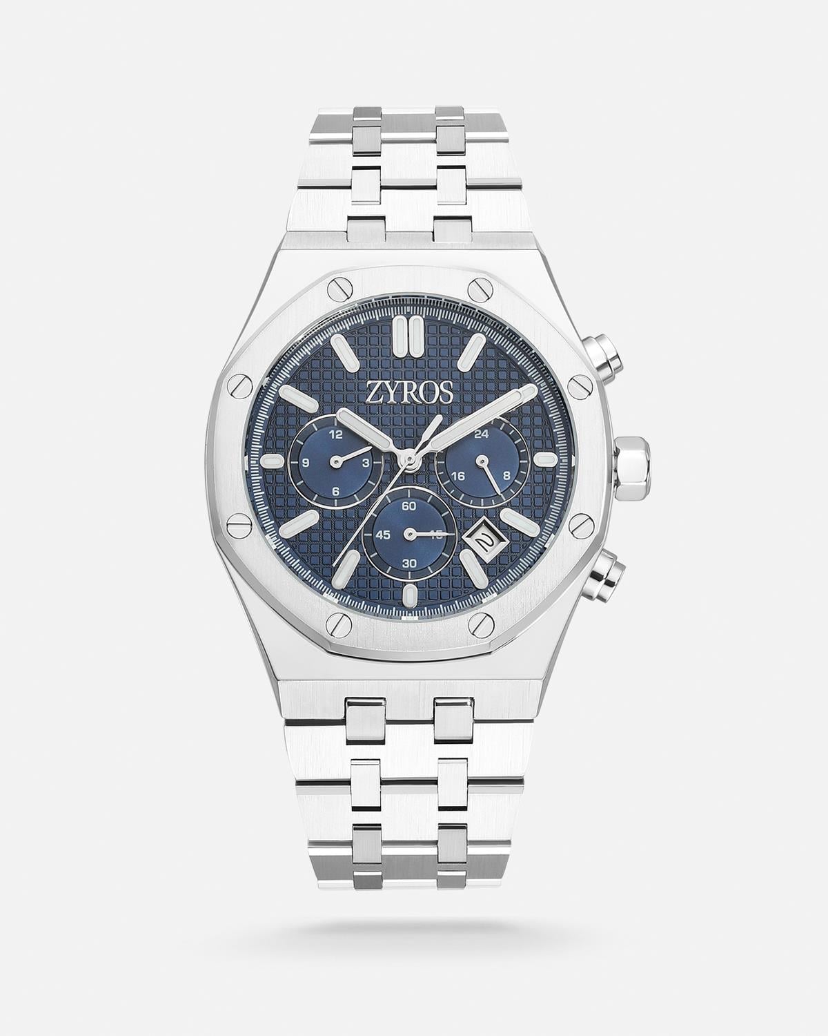 ZYROS Silver Çelik Kordon Exclusive Erkek Saati 