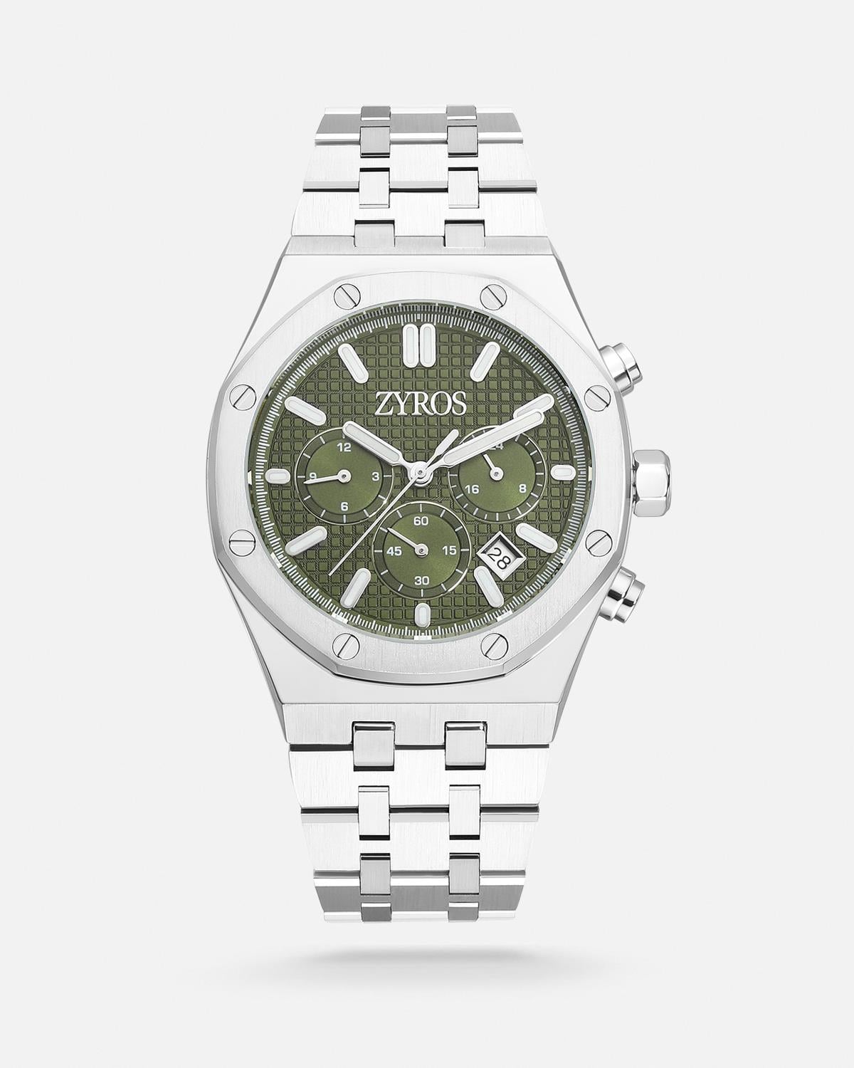 ZYROS Silver Çelik Kordon Exclusive Erkek Saati 